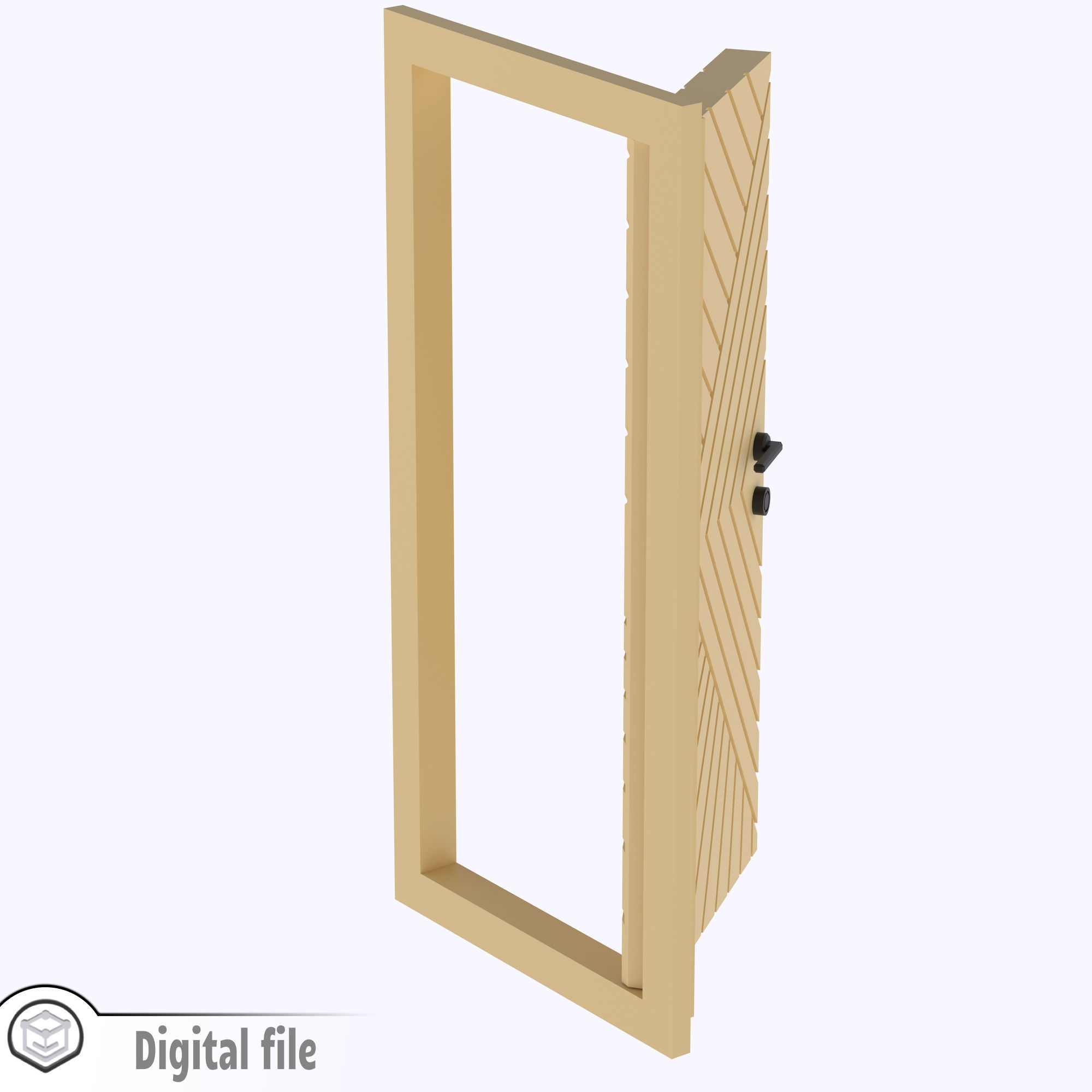 Functional Door style 2 3D print model_4
