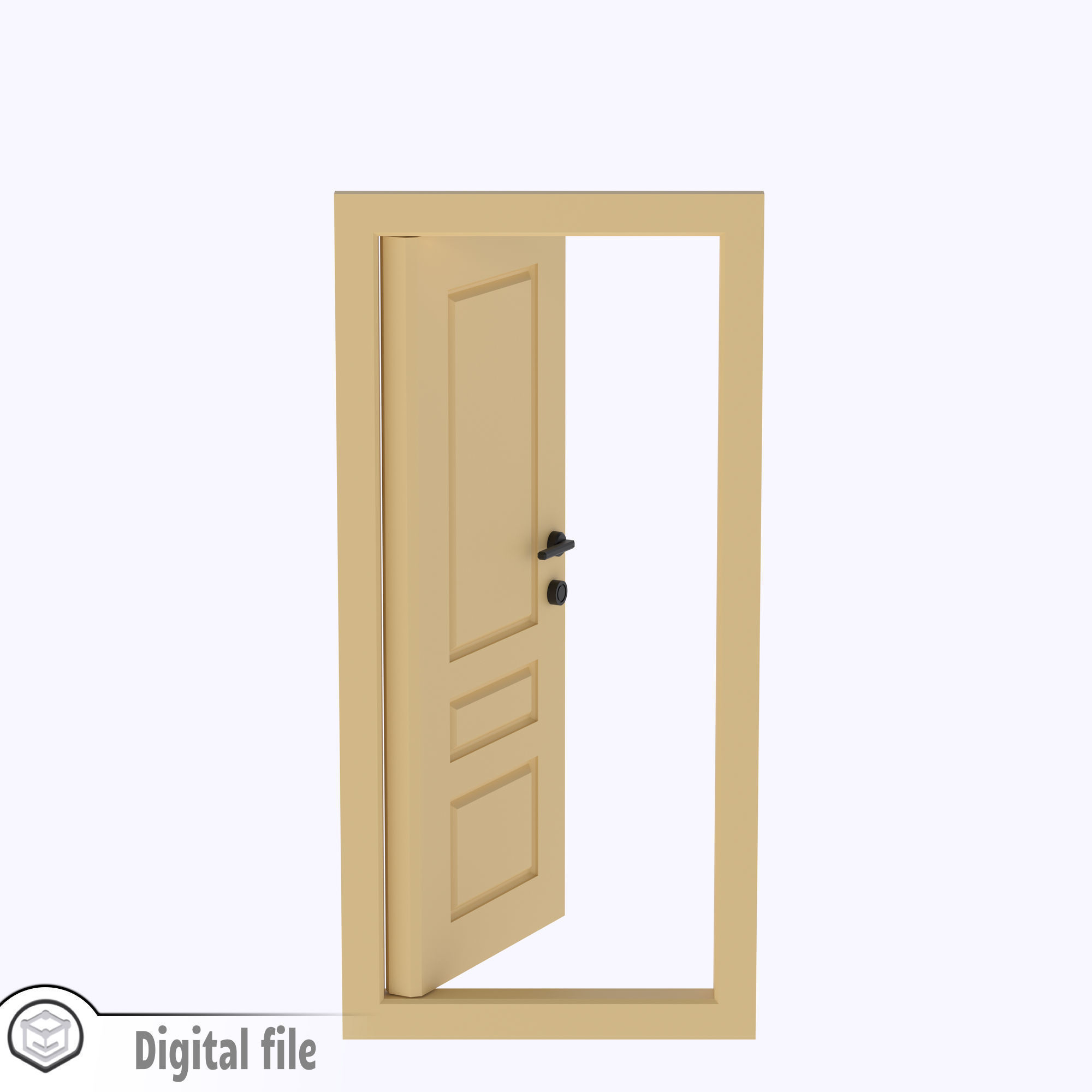 Functional Door style 4 3D print model_6