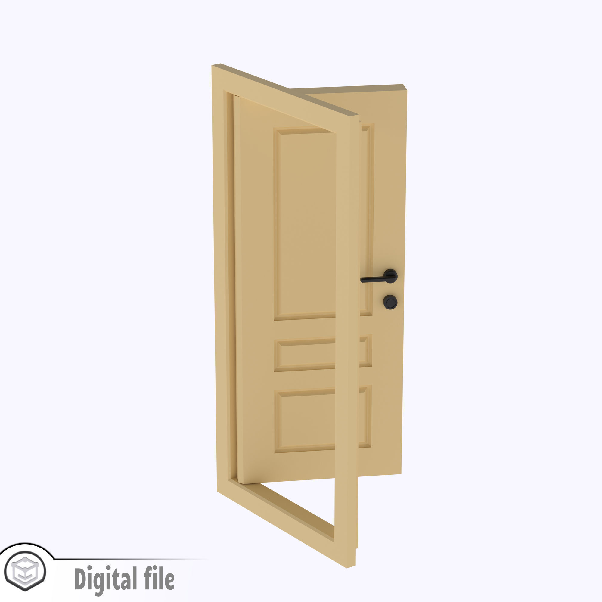 Functional Door style 4 3D print model_4