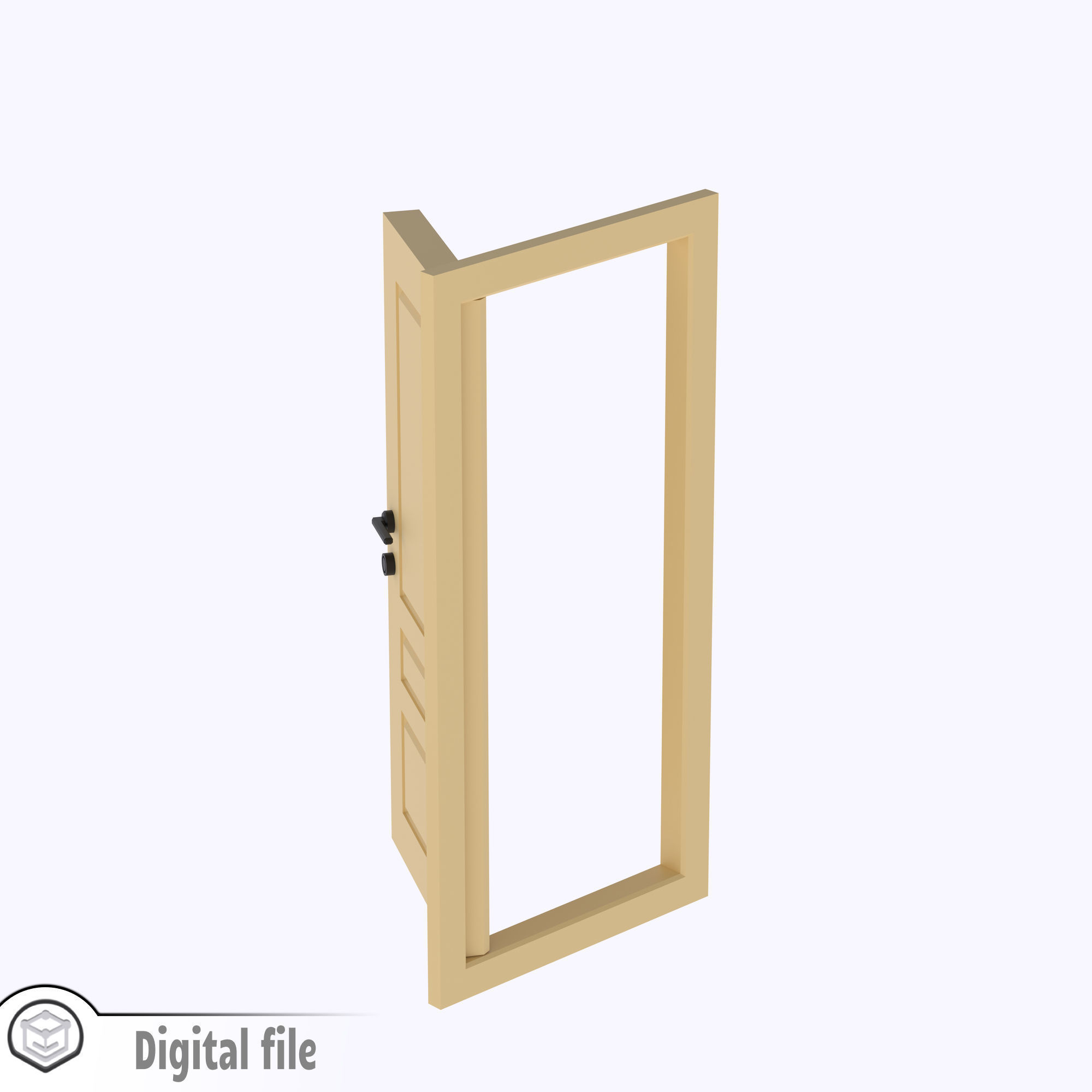 Functional Door style 4 3D print model_5