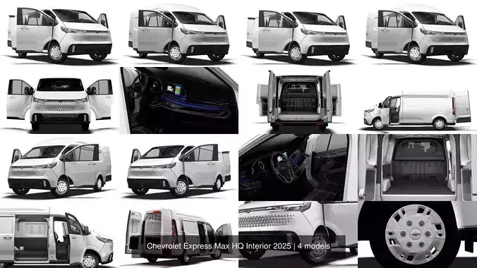 Chevrolet Express Max HQ Interior 2025 3D Model Collection
