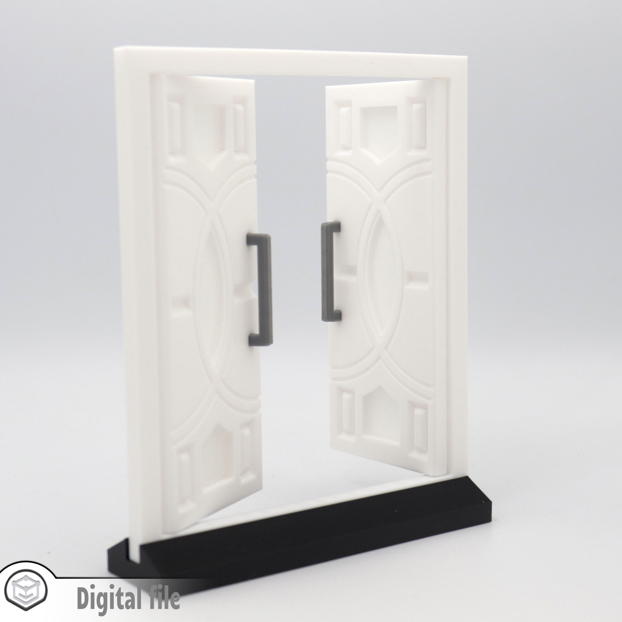 Functional Double Door style 7 multi-color and multi-material 3D print model_3