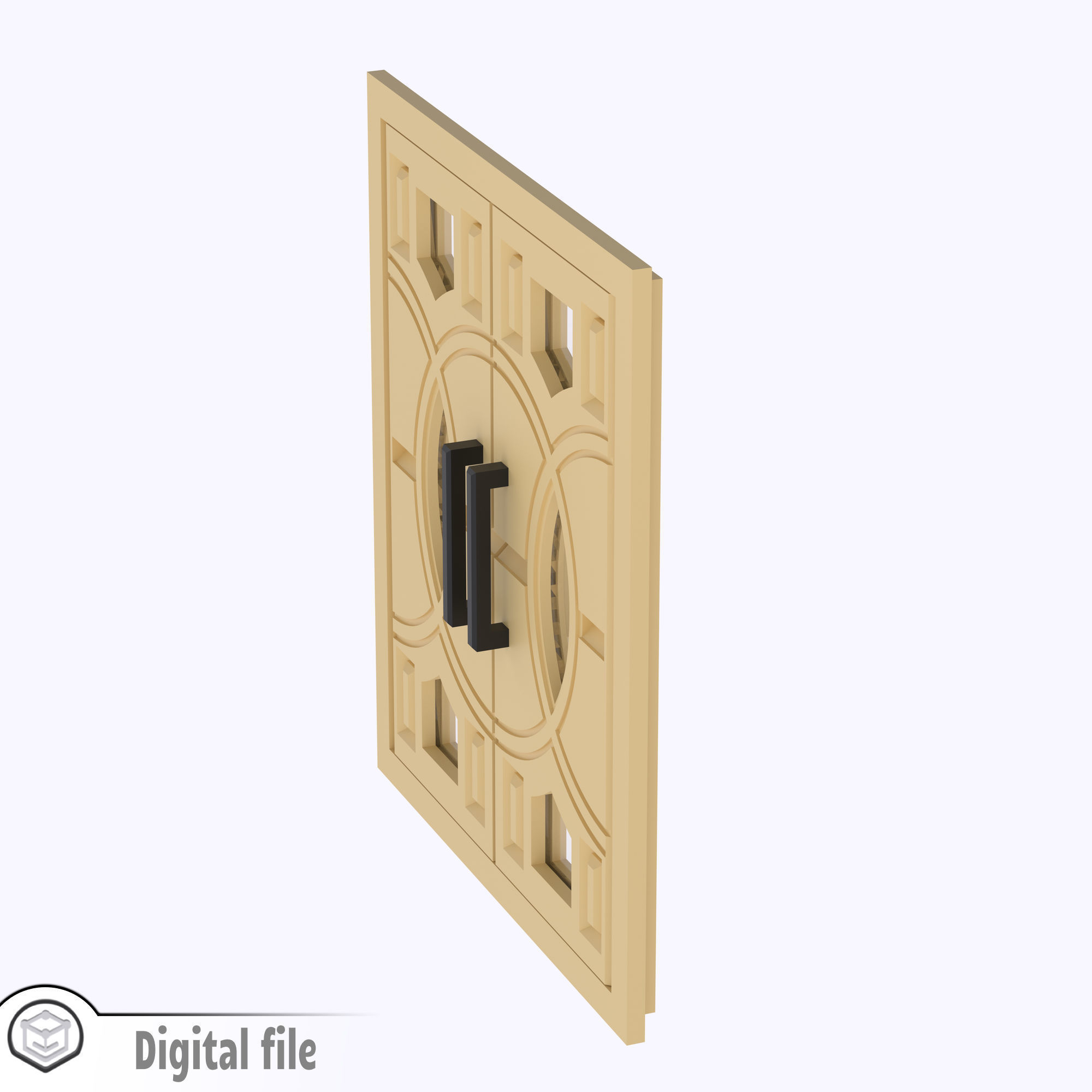 Functional Double Door style 7 multi-color and multi-material 3D print model_6