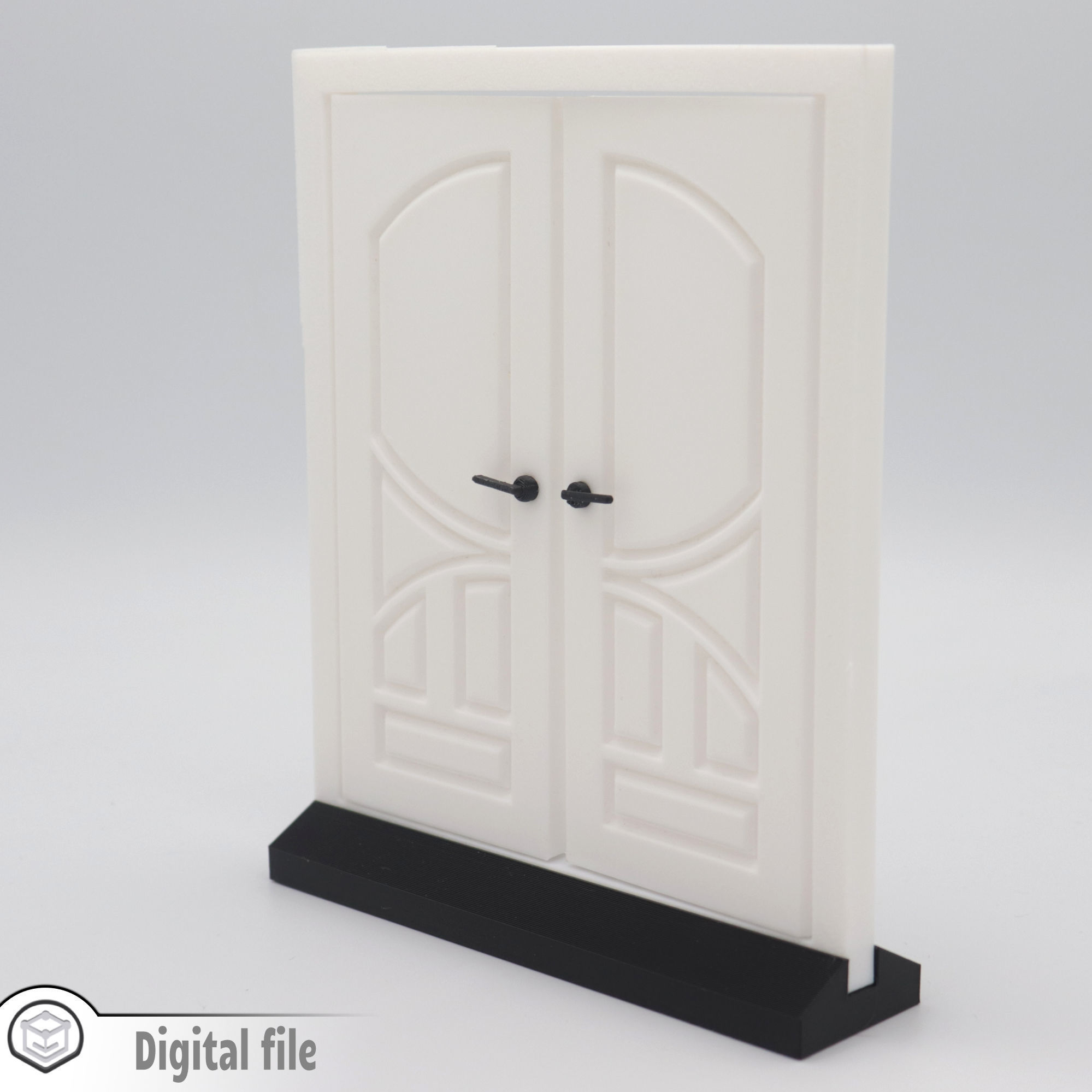 Functional Double Door style 8 multi-color and multi-material 3D print model_2
