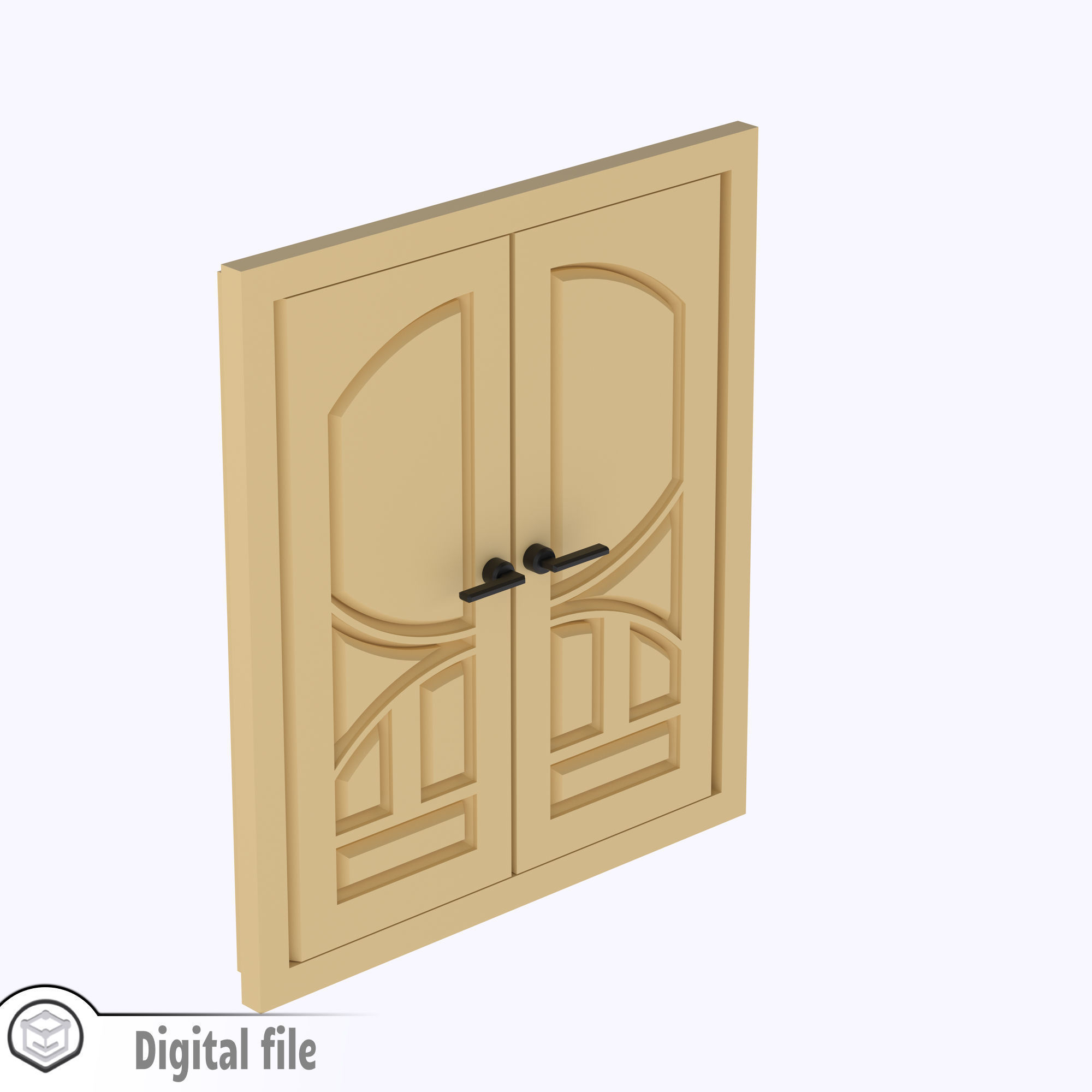 Functional Double Door style 8 multi-color and multi-material 3D print model_5