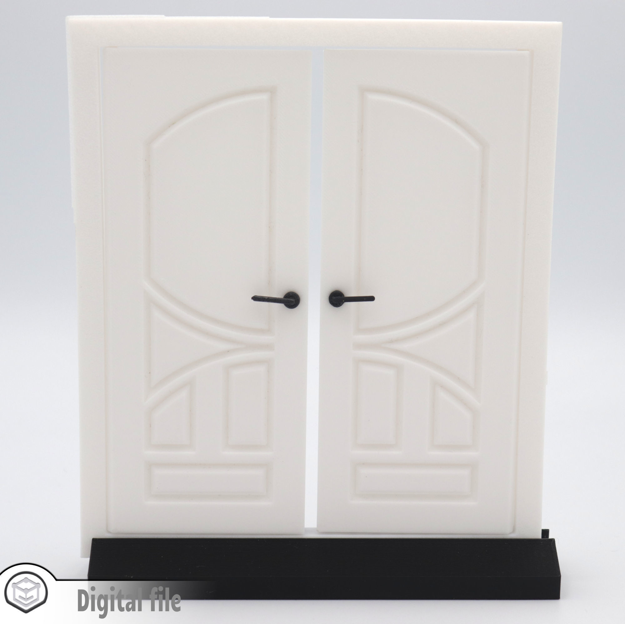 Functional Double Door style 8 multi-color and multi-material 3D print model_3