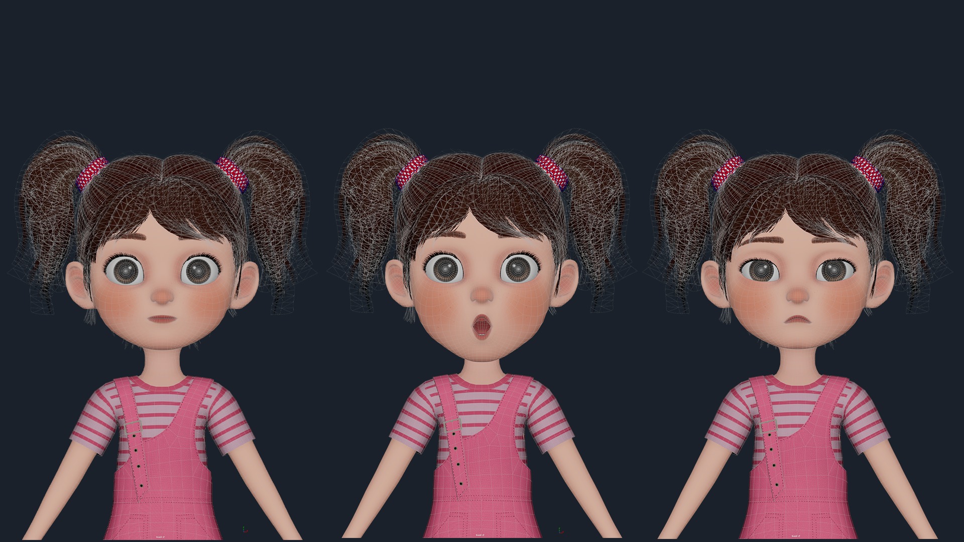 Karton Rigged CARTOON GIRL - rigged child 3D model rigged | CGTrader