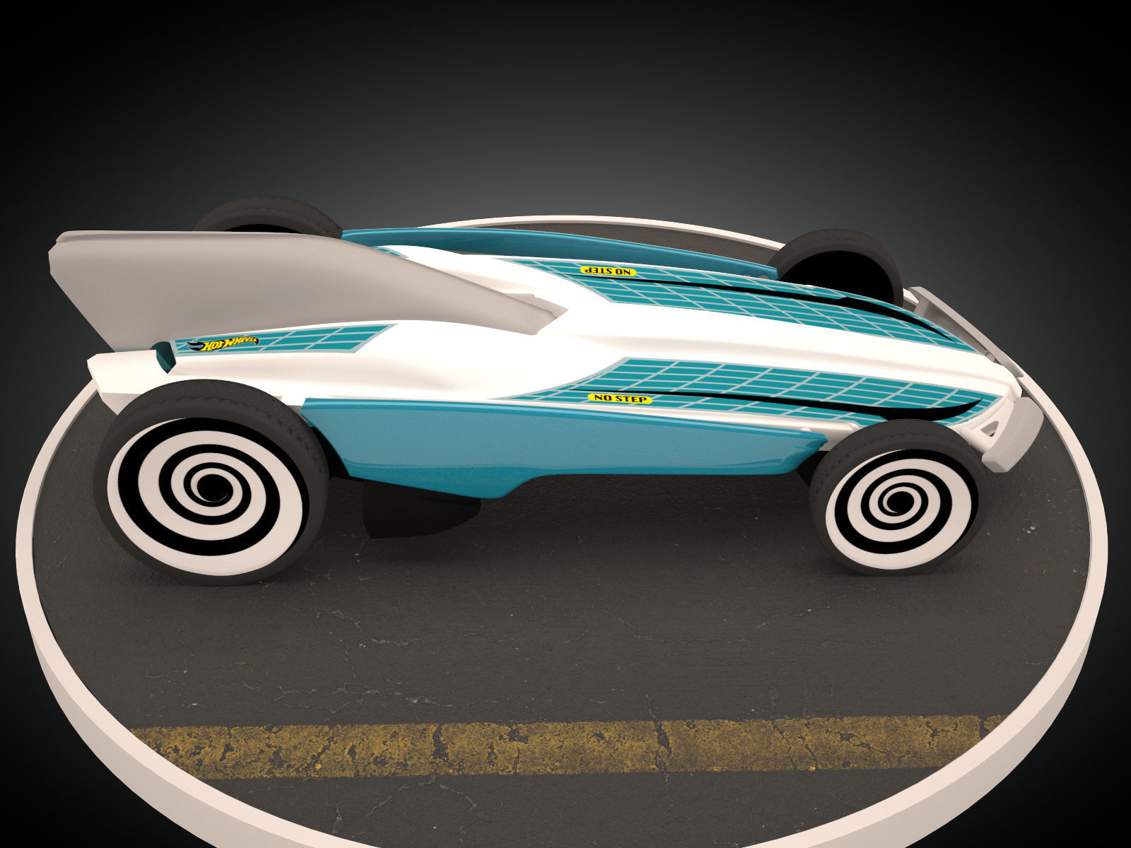 Formula Solar Car Low-poly 3D model_5