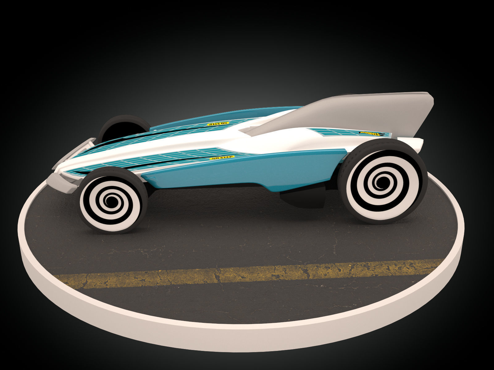 Formula Solar Car Low-poly 3D model_1