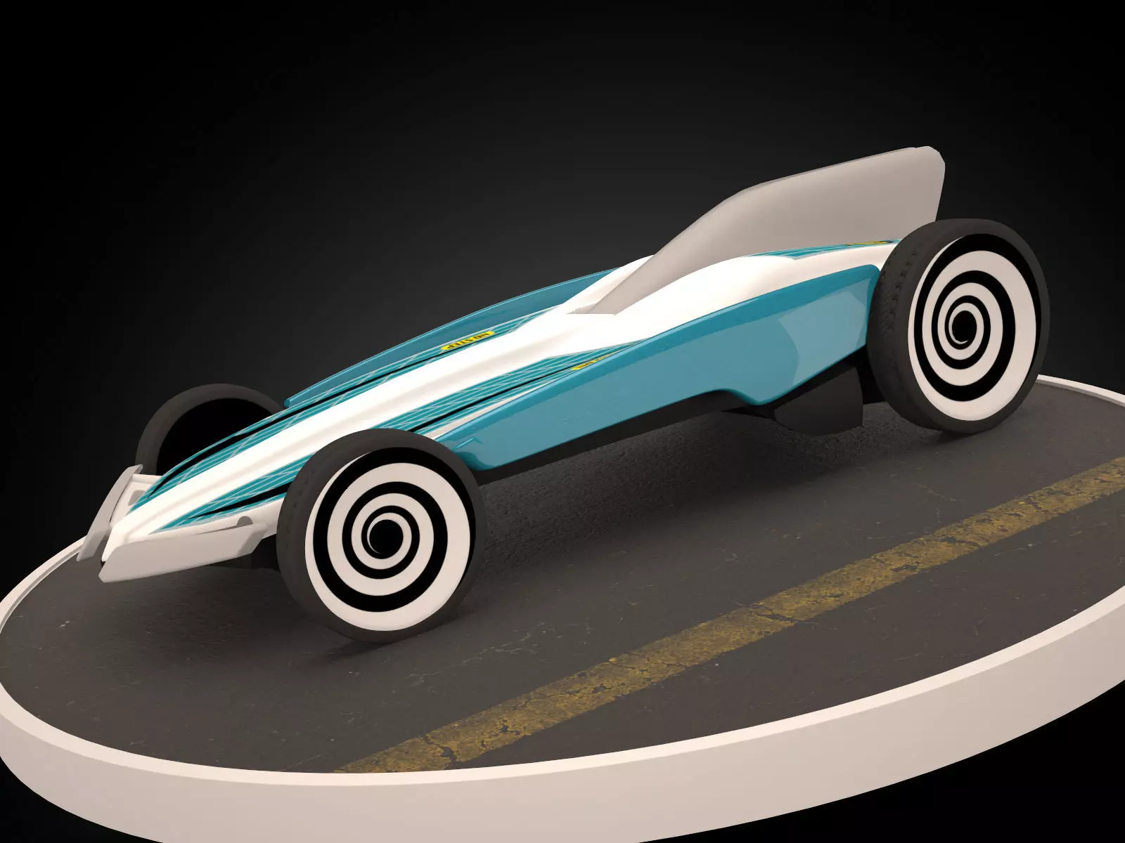 Solar Racing Car Concept Vehicle Low-poly 3D model