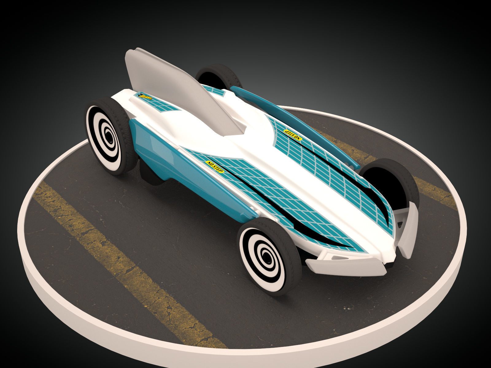 Formula Solar Car Low-poly 3D model_6