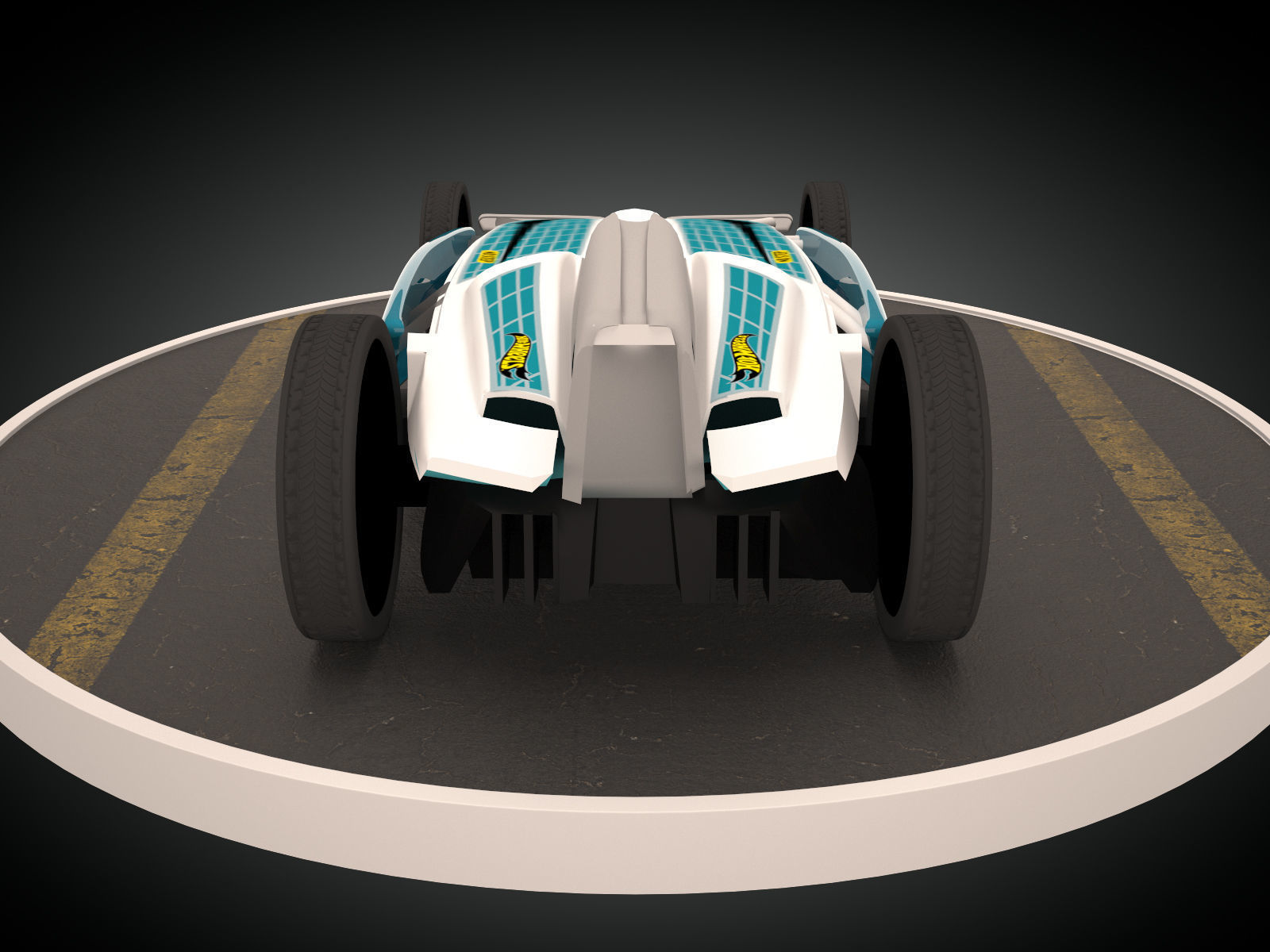 Formula Solar Car Low-poly 3D model_3