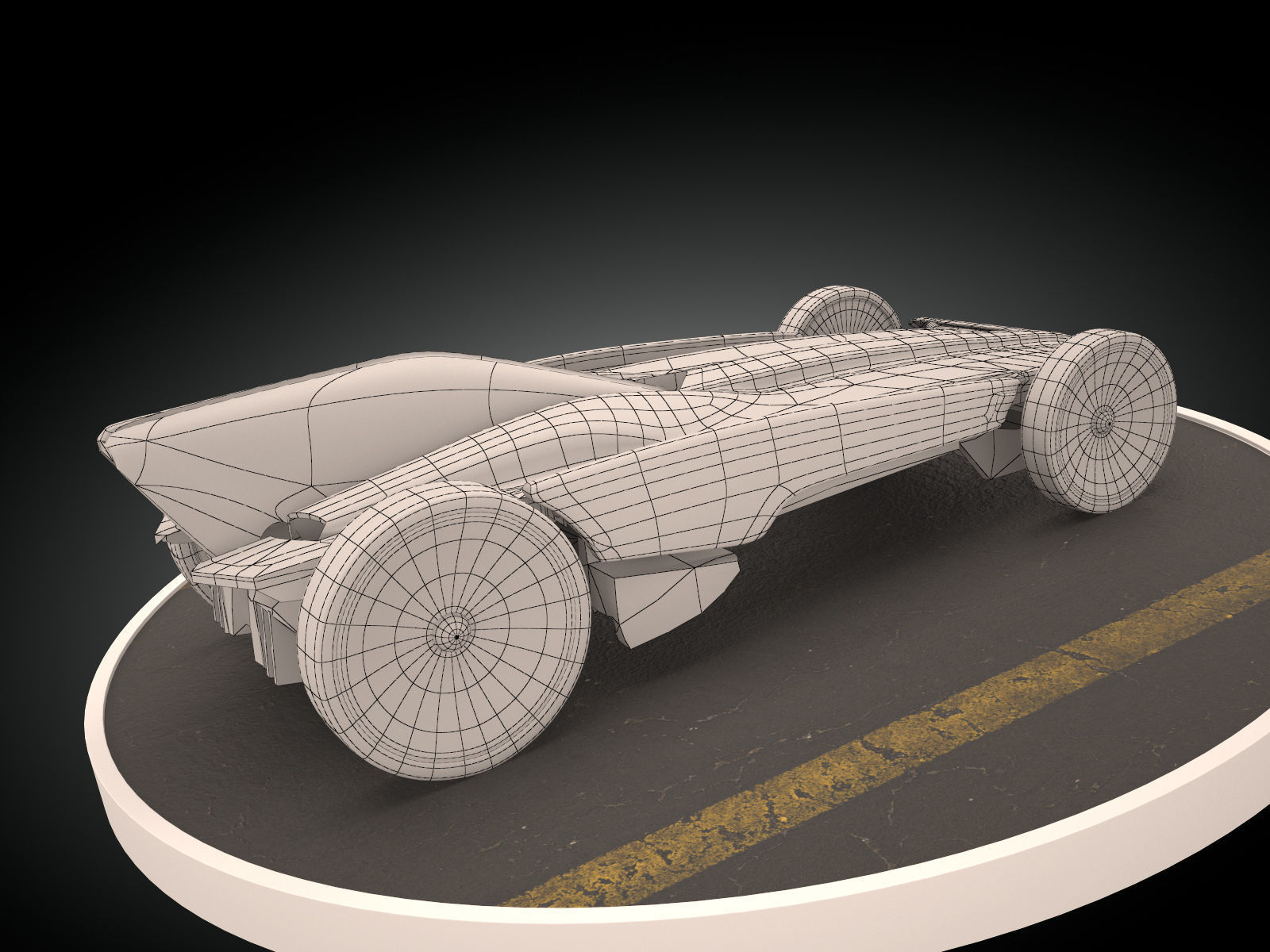 Formula Solar Car Low-poly 3D model_12