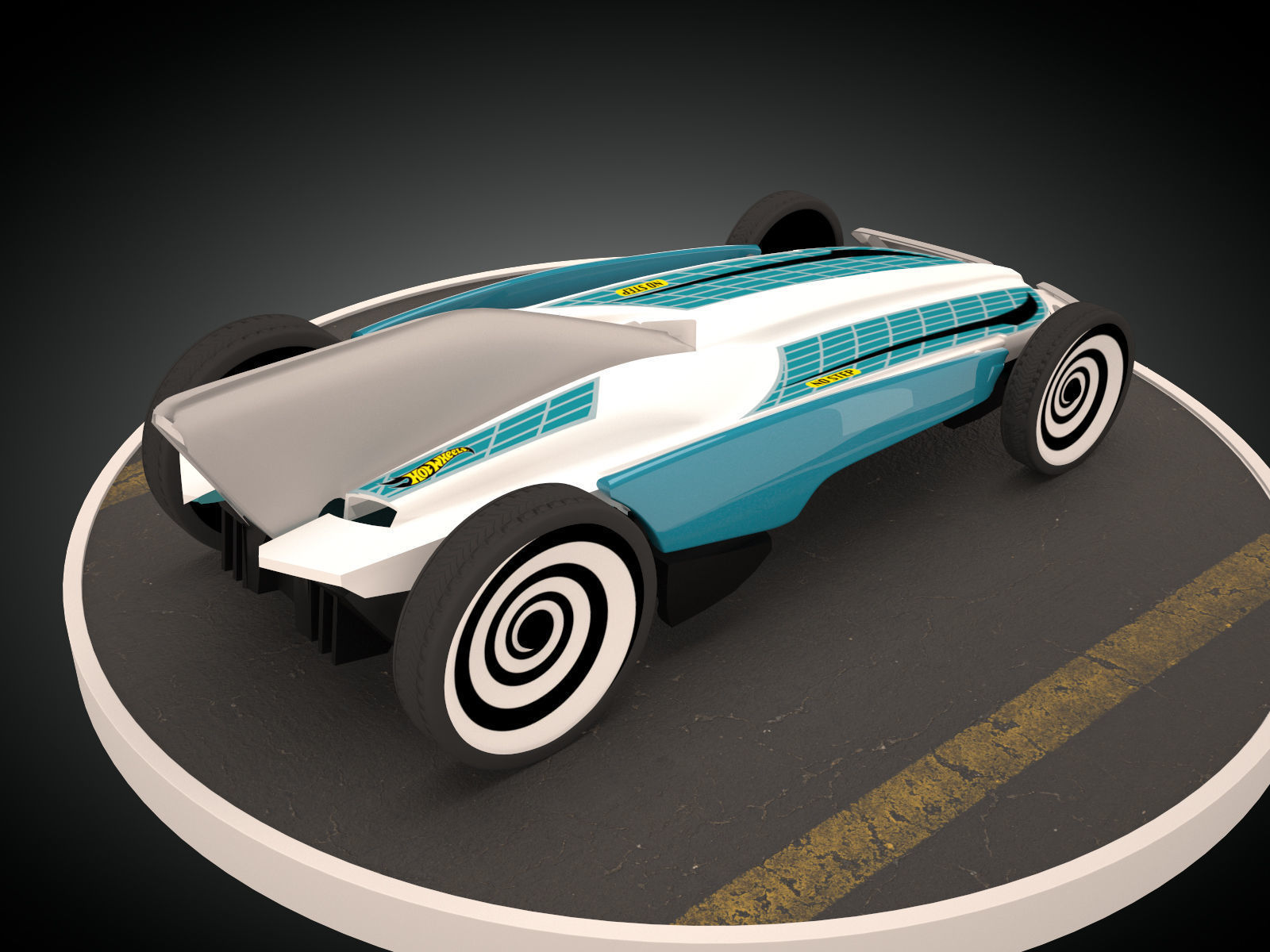 Formula Solar Car Low-poly 3D model_4