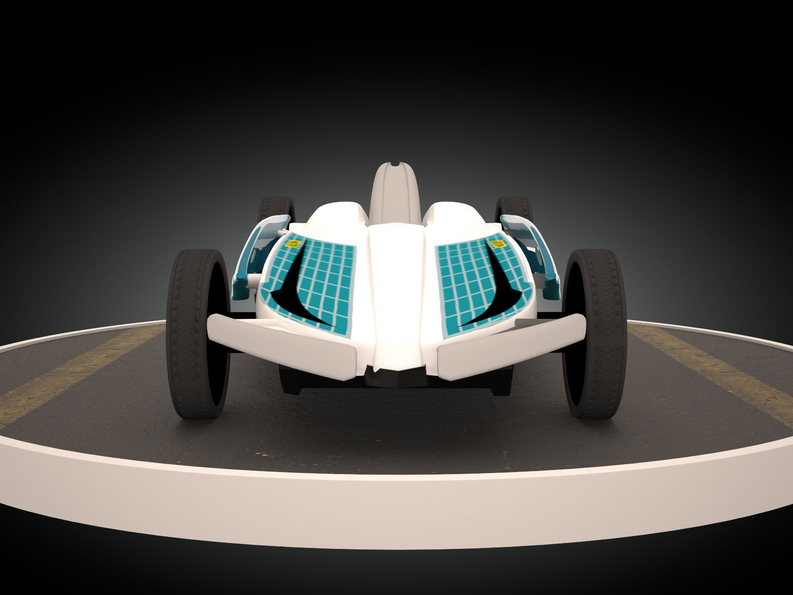 Formula Solar Car Low-poly 3D model_7