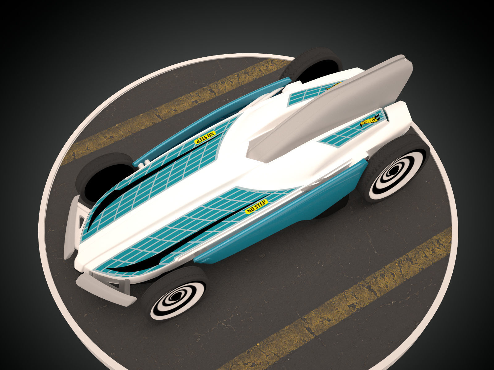 Formula Solar Car Low-poly 3D model_8