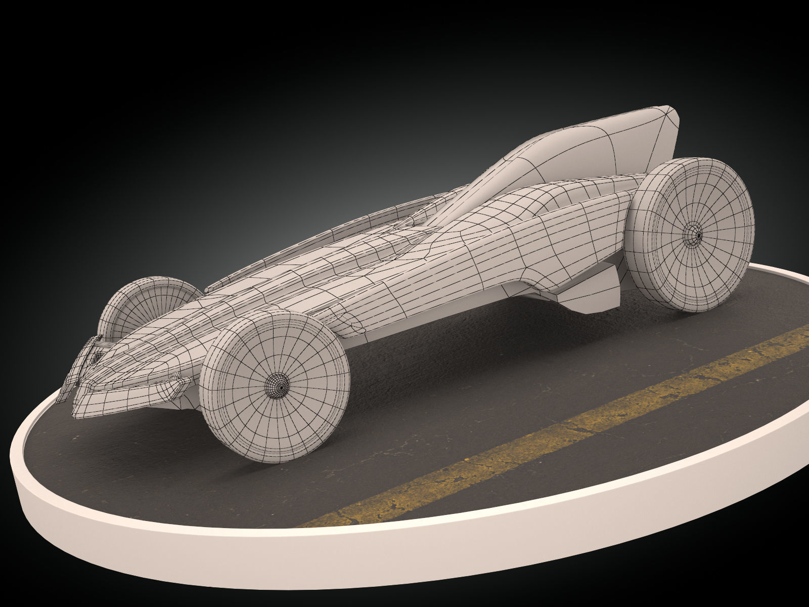 Formula Solar Car Low-poly 3D model_11