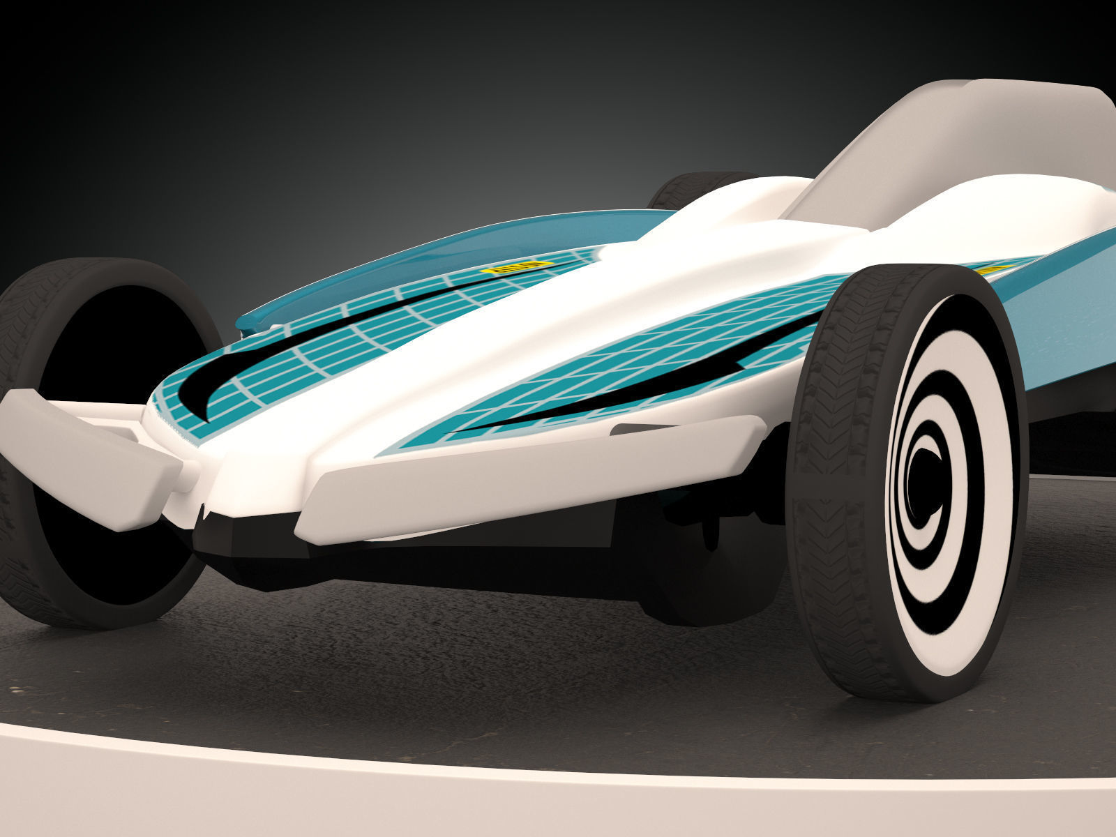 Formula Solar Car Low-poly 3D model_9