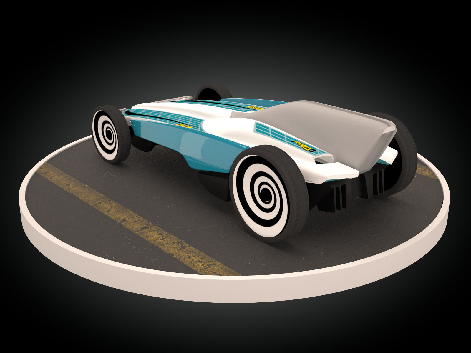Formula Solar Car Low-poly 3D model_2