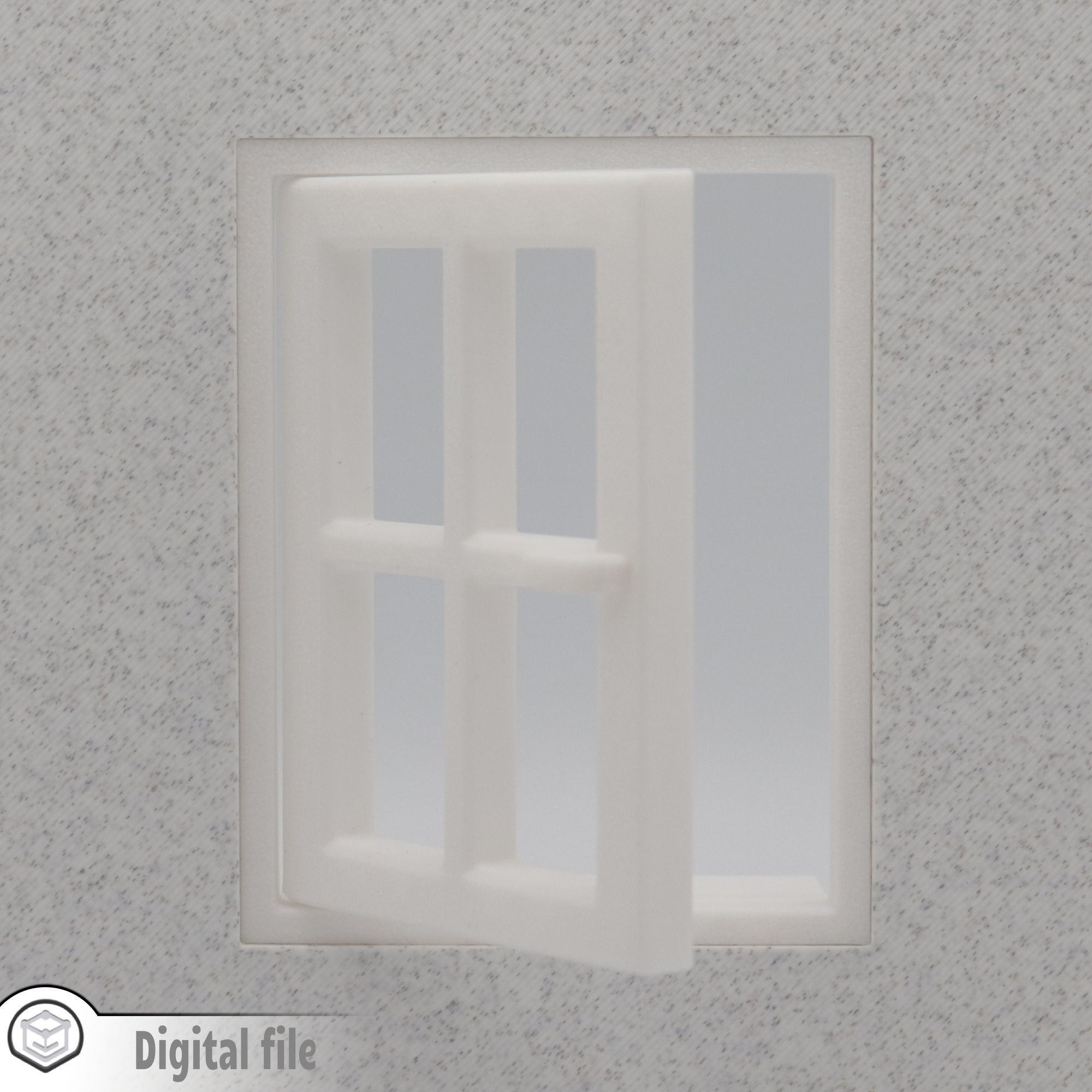 Functional Single window style 1 multi-color and multi-material 3D print model_4
