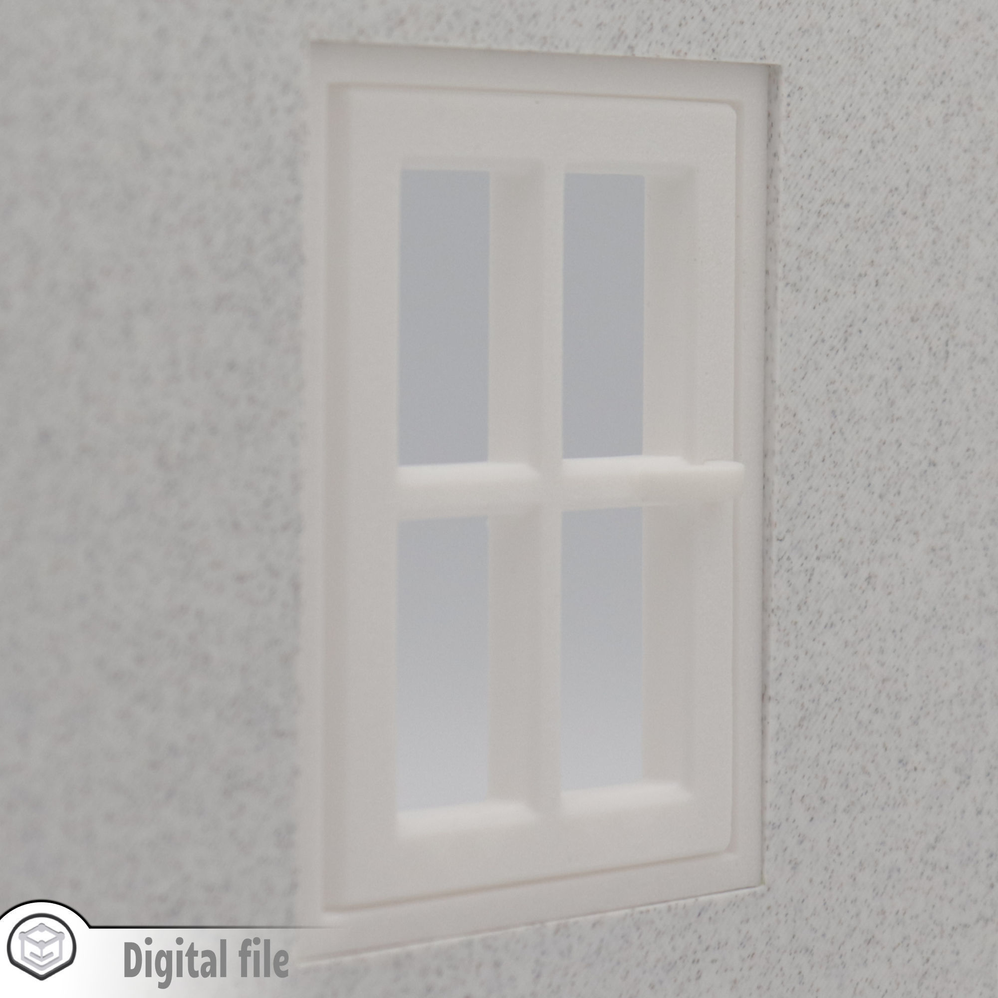 Functional Single window style 1 multi-color and multi-material 3D print model_3