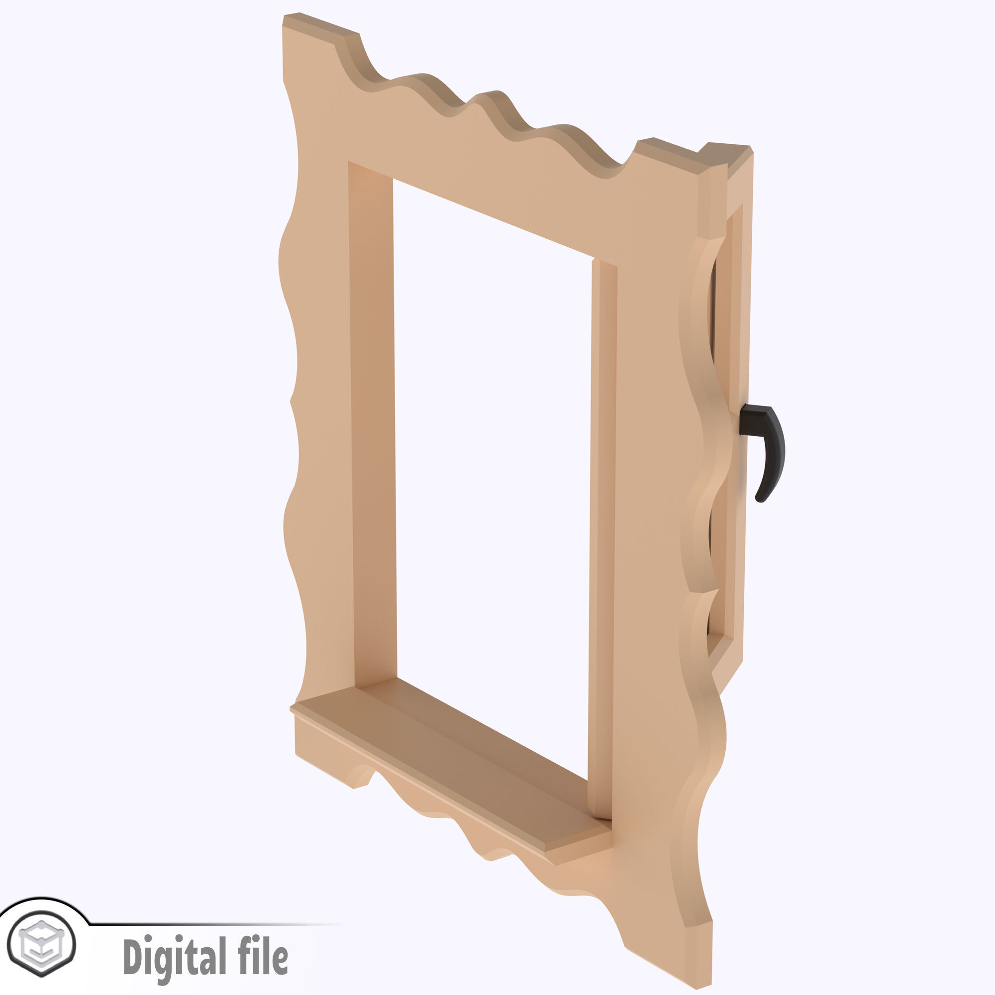 Functional Single window style 1 multi-color and multi-material 3D print model_8