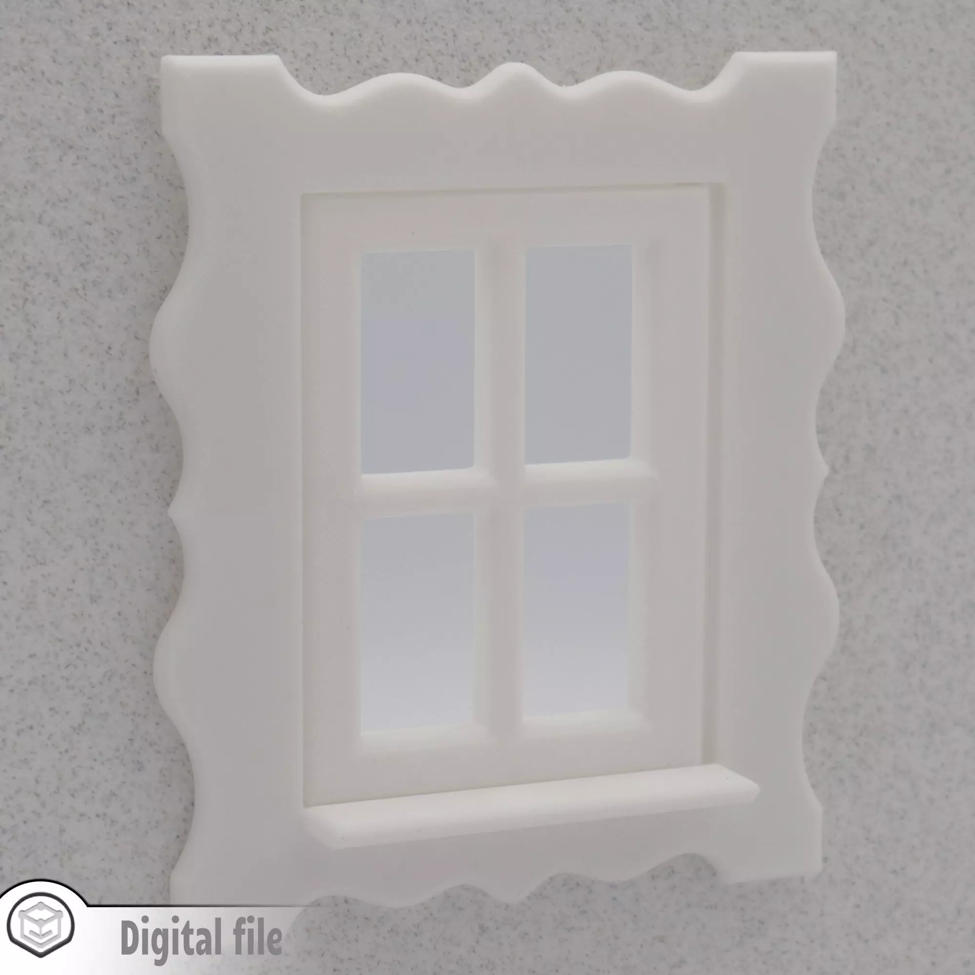 Functional Single window style 1 multi-color and multi-material 3D print model_0