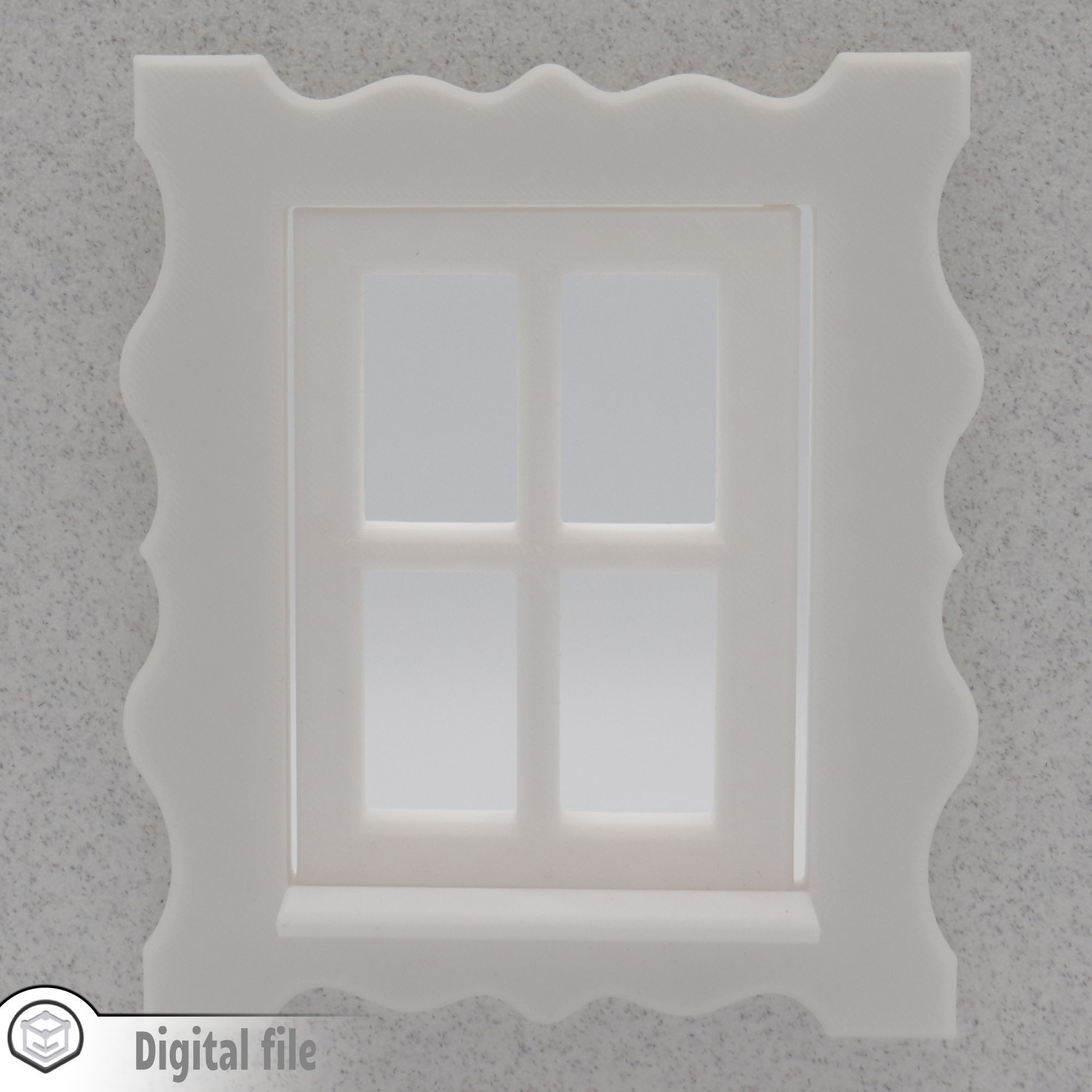 Functional Single window style 1 multi-color and multi-material 3D print model_2