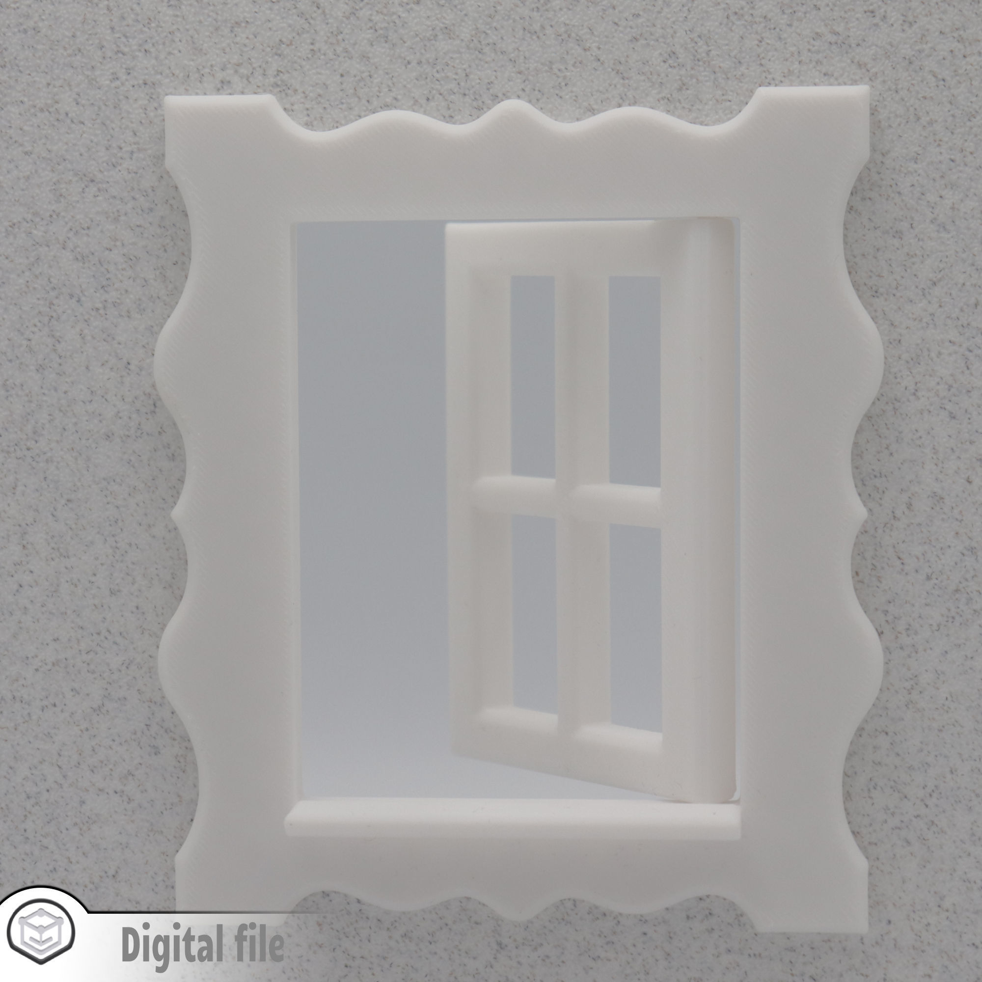 Functional Single window style 1 multi-color and multi-material 3D print model_1