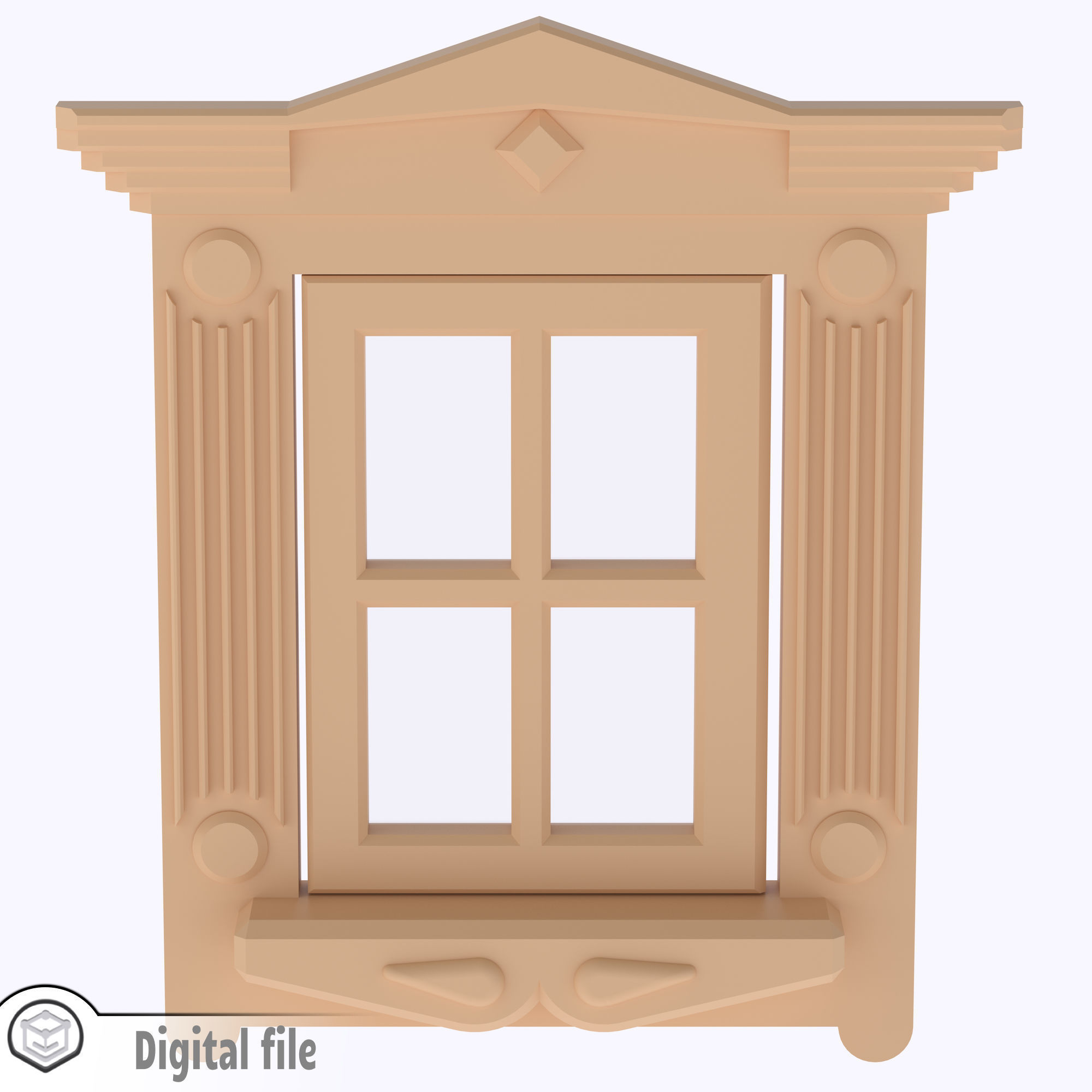 Functional Single window style 2 multi-color and multi-material  3D print model_8