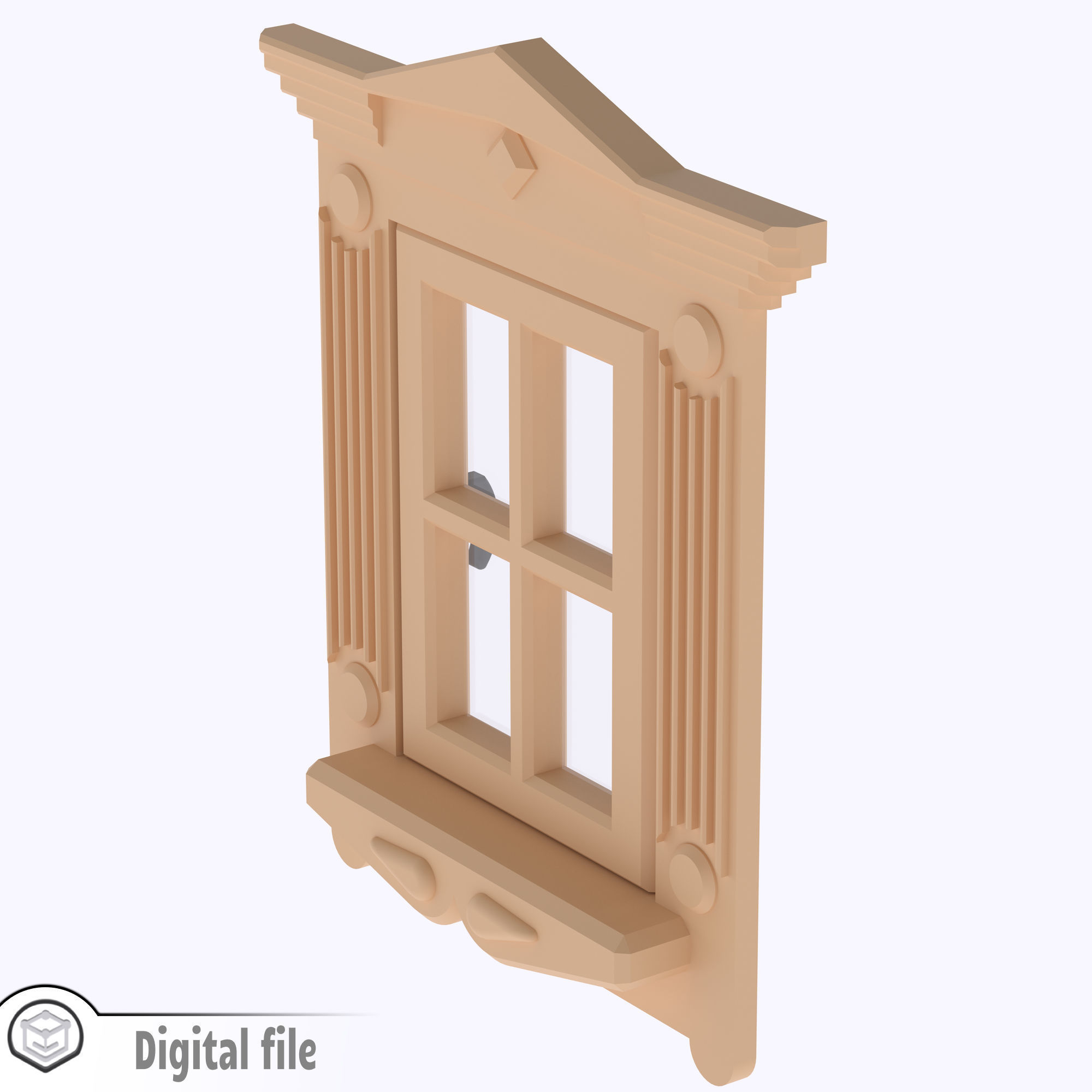 Functional Single window style 2 multi-color and multi-material  3D print model_6