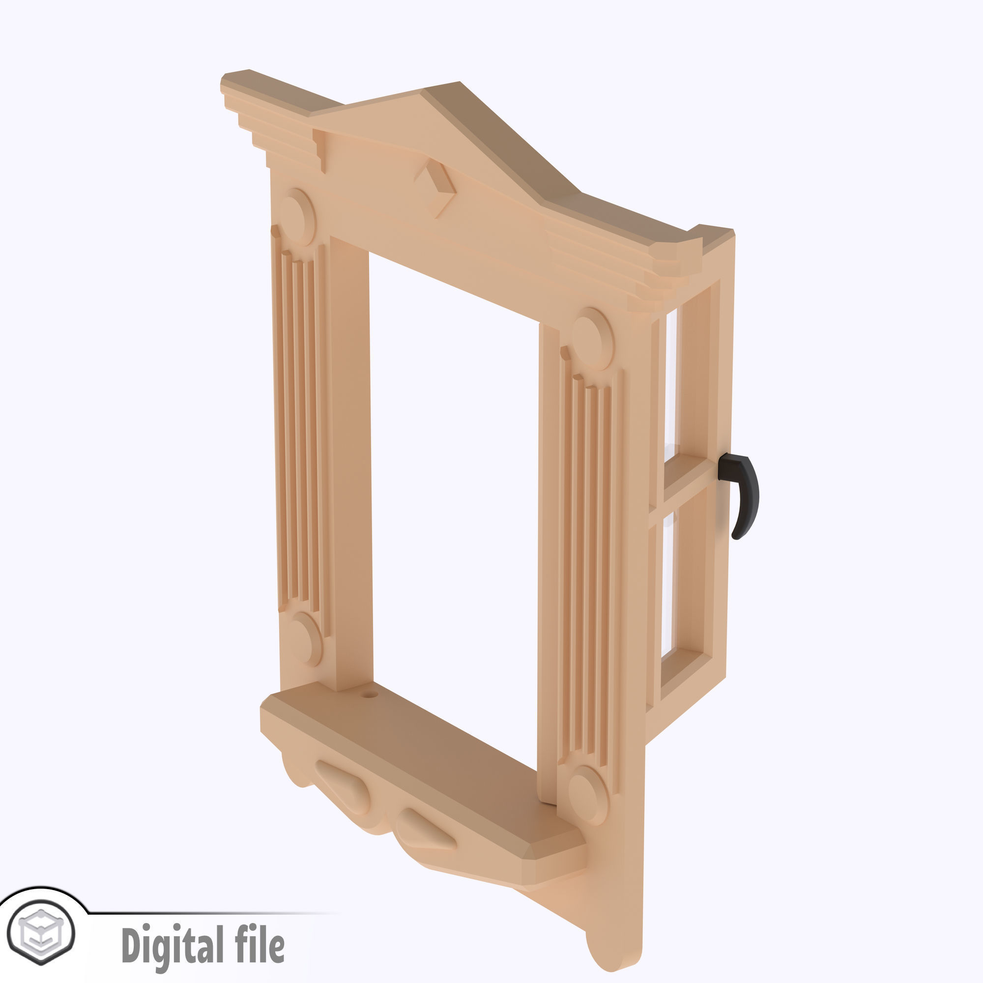 Functional Single window style 2 multi-color and multi-material  3D print model_9