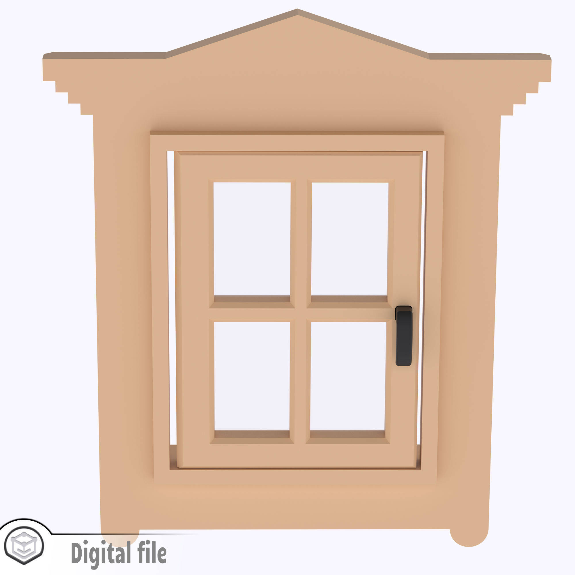 Functional Single window style 2 multi-color and multi-material  3D print model_7