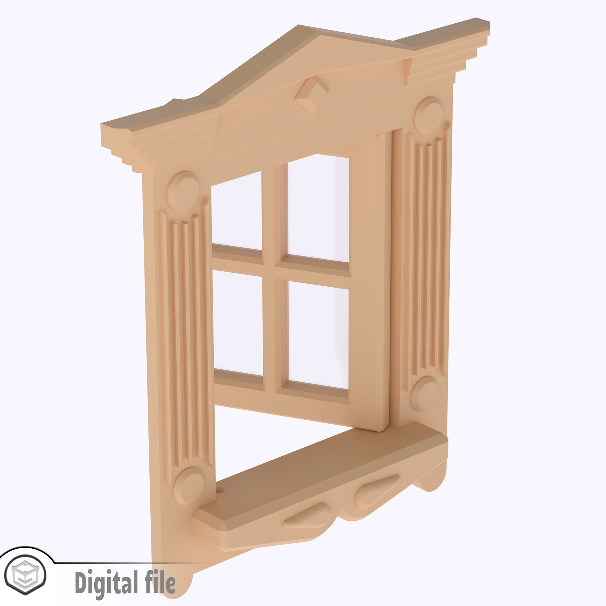 Functional Single window style 2 multi-color and multi-material  3D print model_10