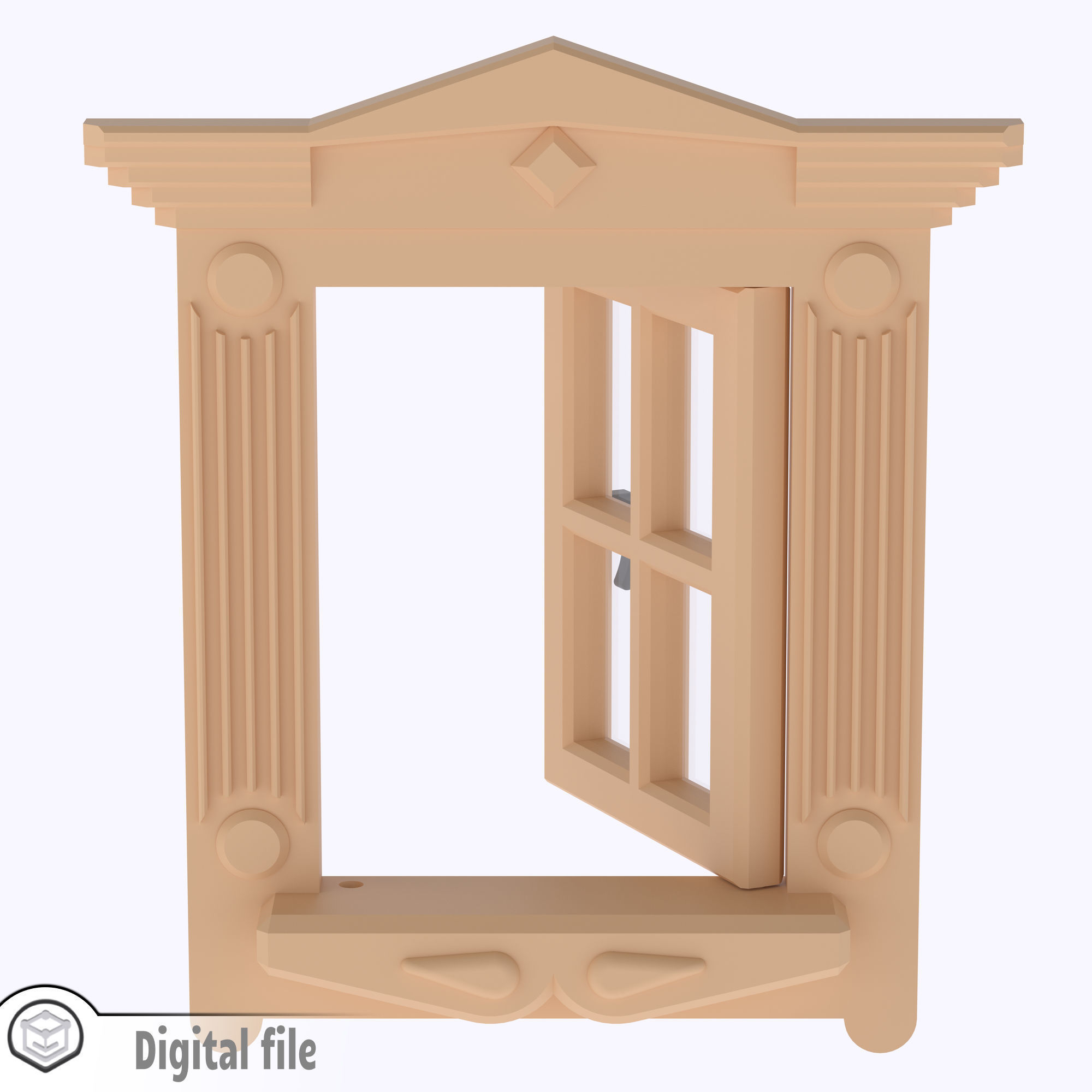 Functional Single window style 2 multi-color and multi-material  3D print model_11