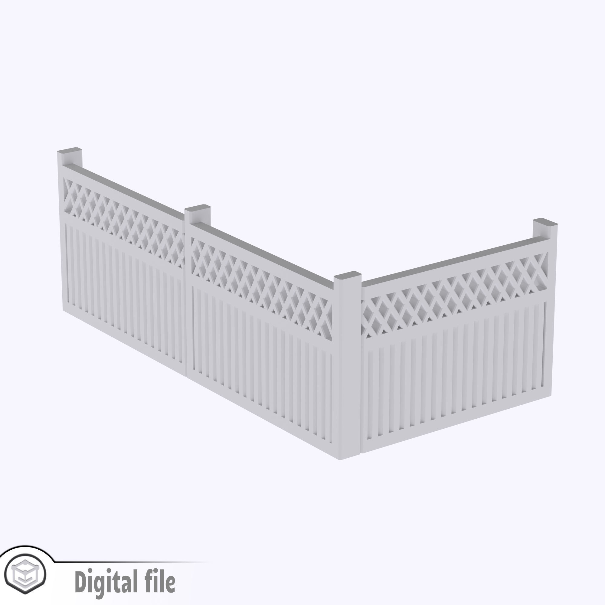 miniature High fence 2 modular  3D print model_2