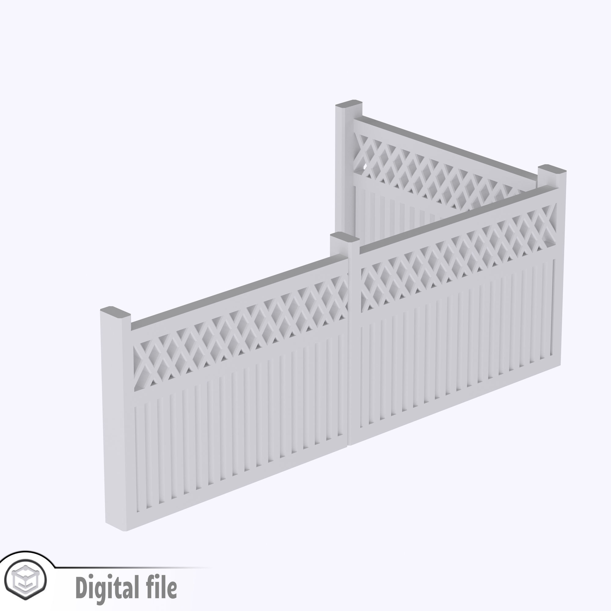 miniature High fence 2 modular  3D print model_3