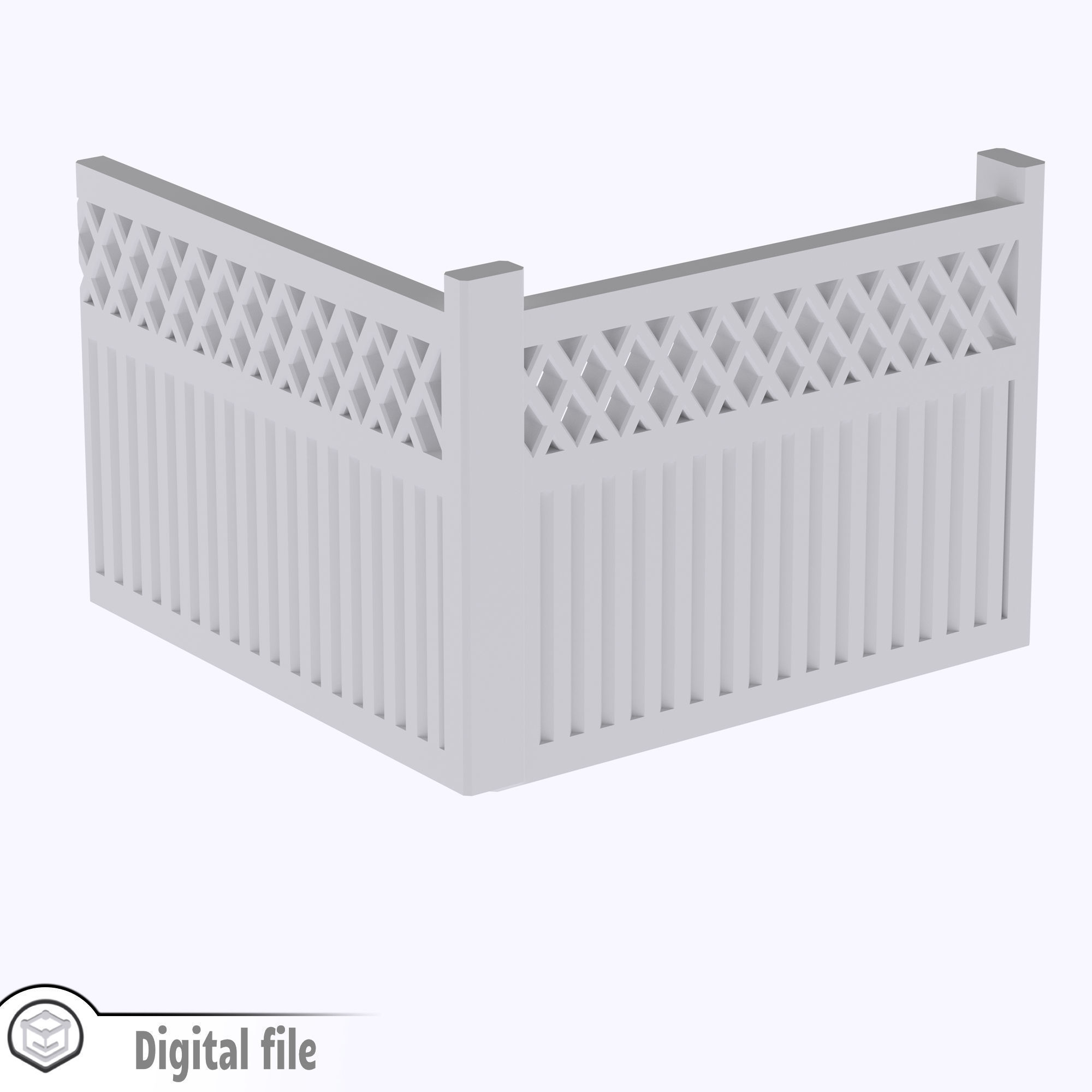 miniature High fence 2 modular  3D print model_7