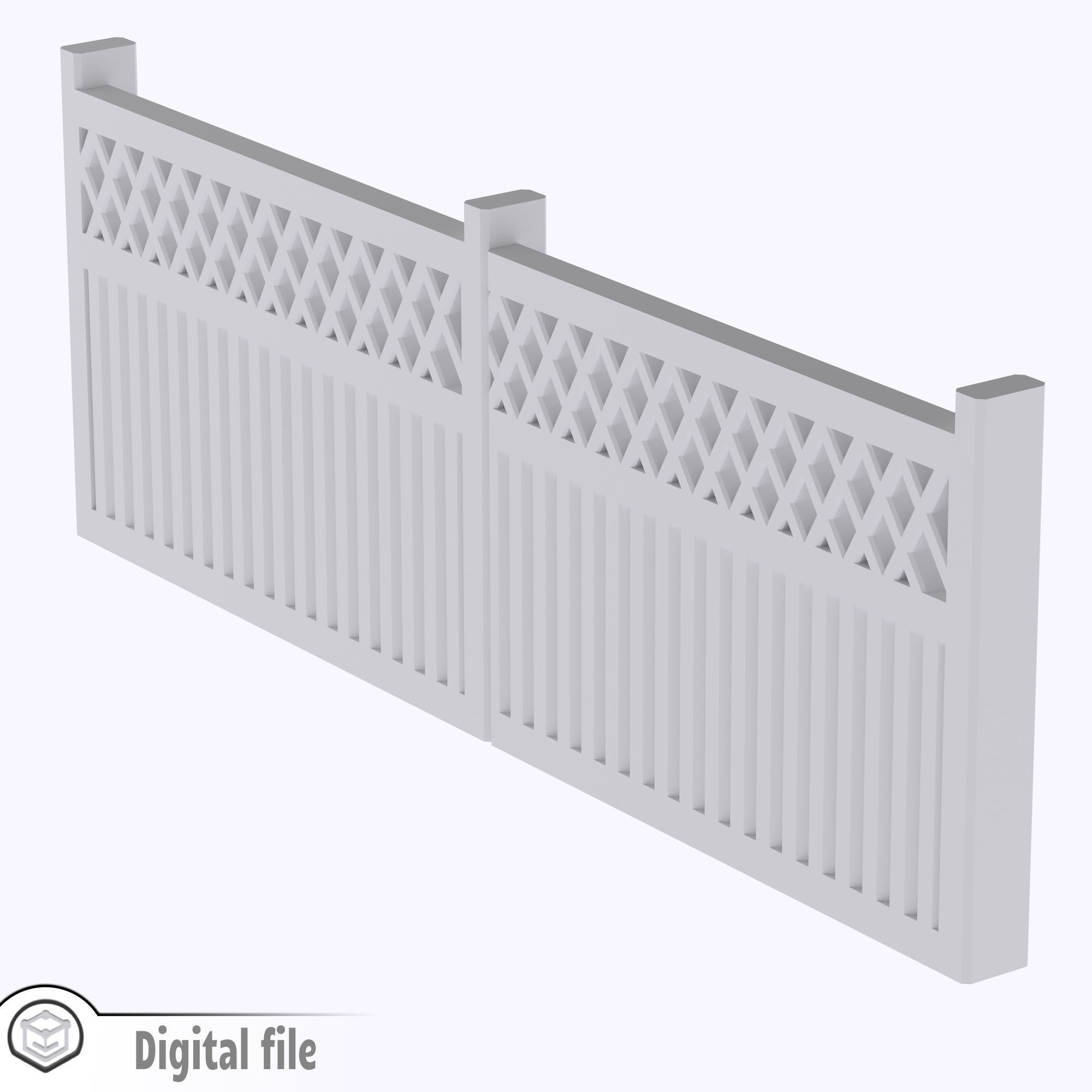 miniature High fence 2 modular  3D print model_5