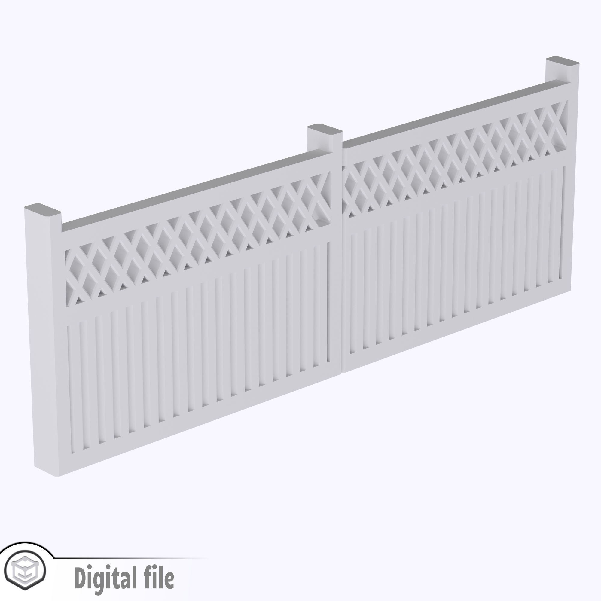 miniature High fence 2 modular  3D print model_6