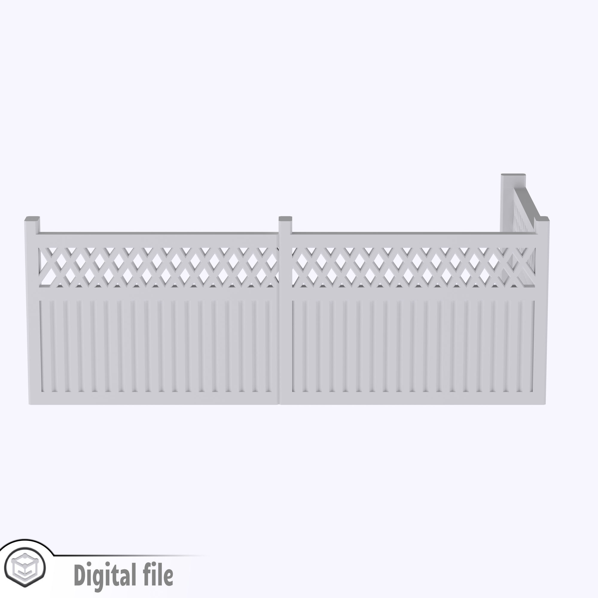 miniature High fence 2 modular  3D print model_4