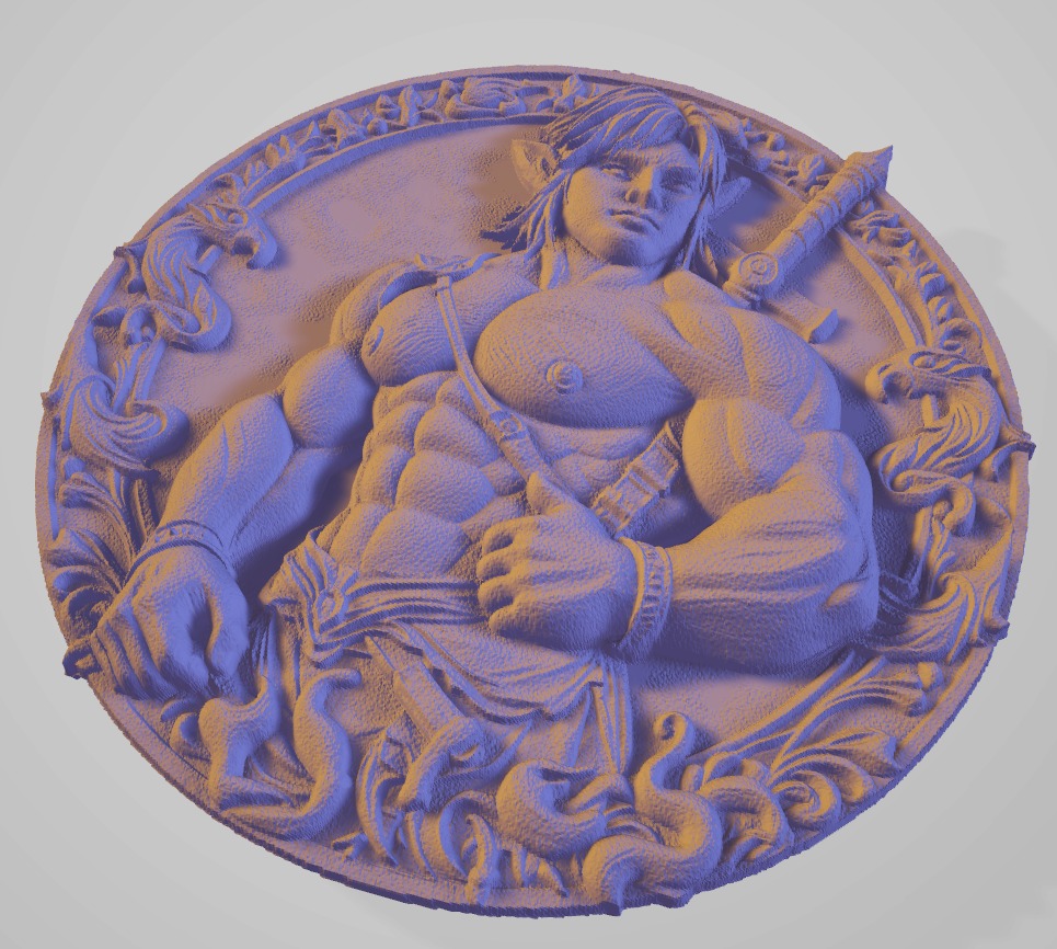 Muscle Link - The Legend of Zelda Embossed relief 3D print model_2