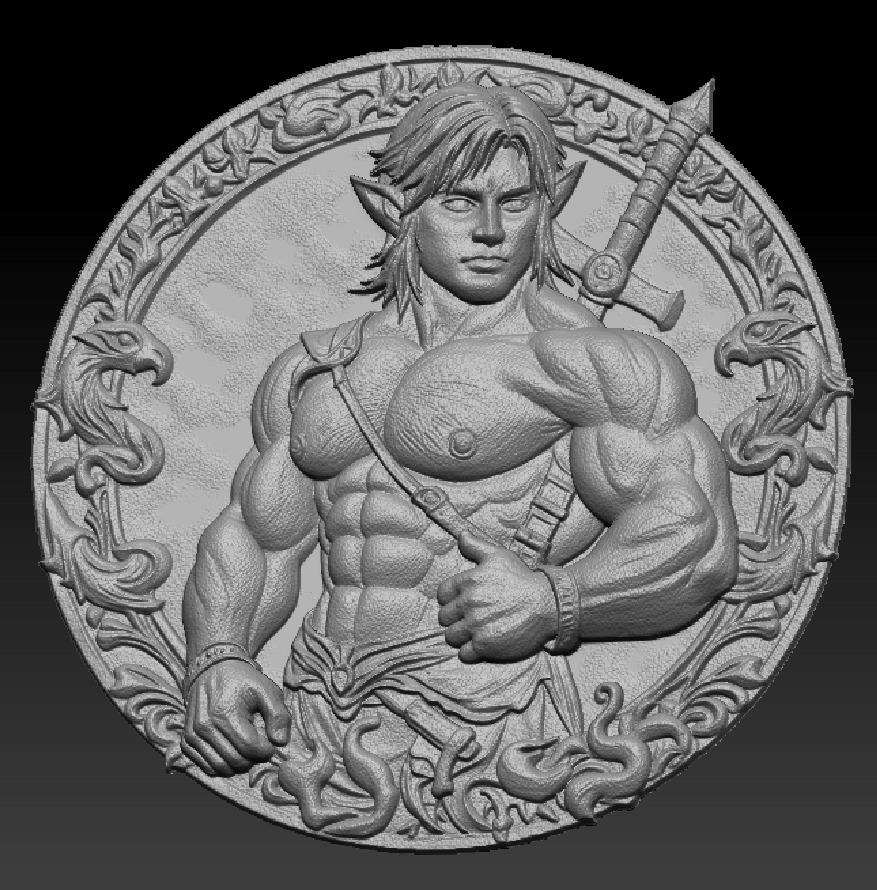 Muscle Link - The Legend of Zelda Embossed relief 3D print model_1