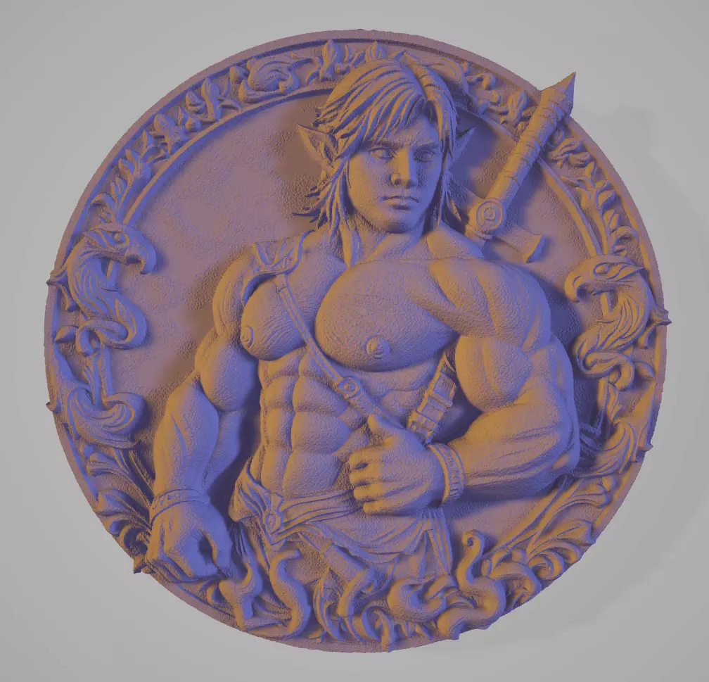 Muscle Link - The Legend of Zelda Embossed relief 3D print model_0