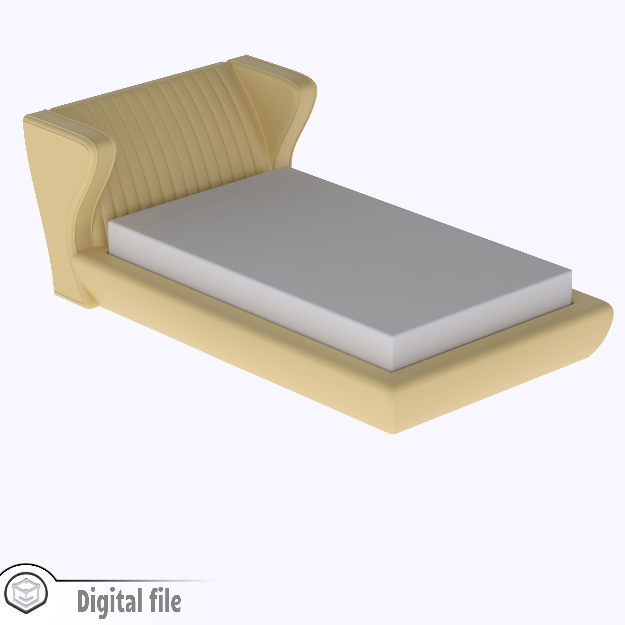 Modern bed design 2 3D print model_7