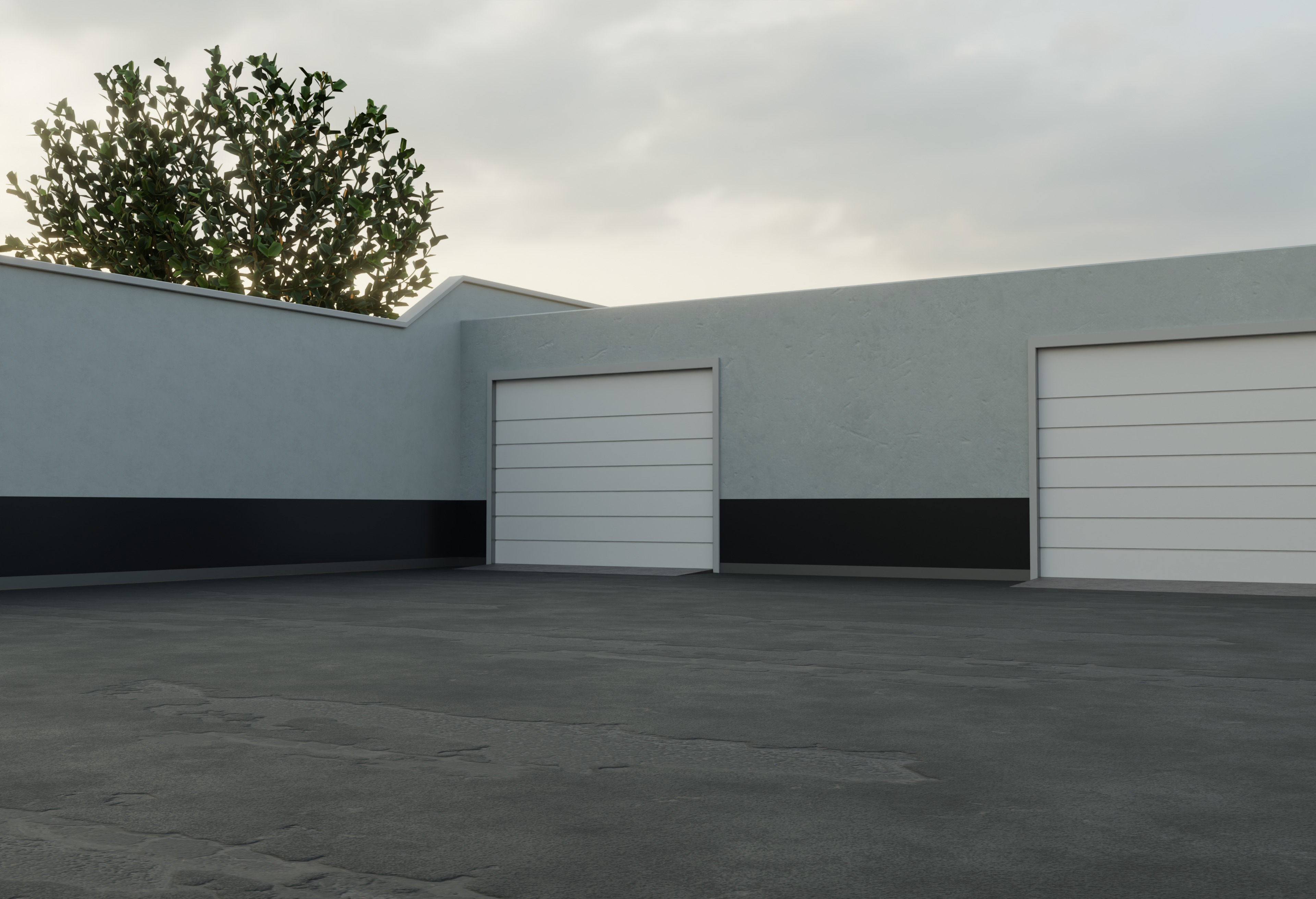 Garage Scene Automotive Blender Free low-poly 3D model_1