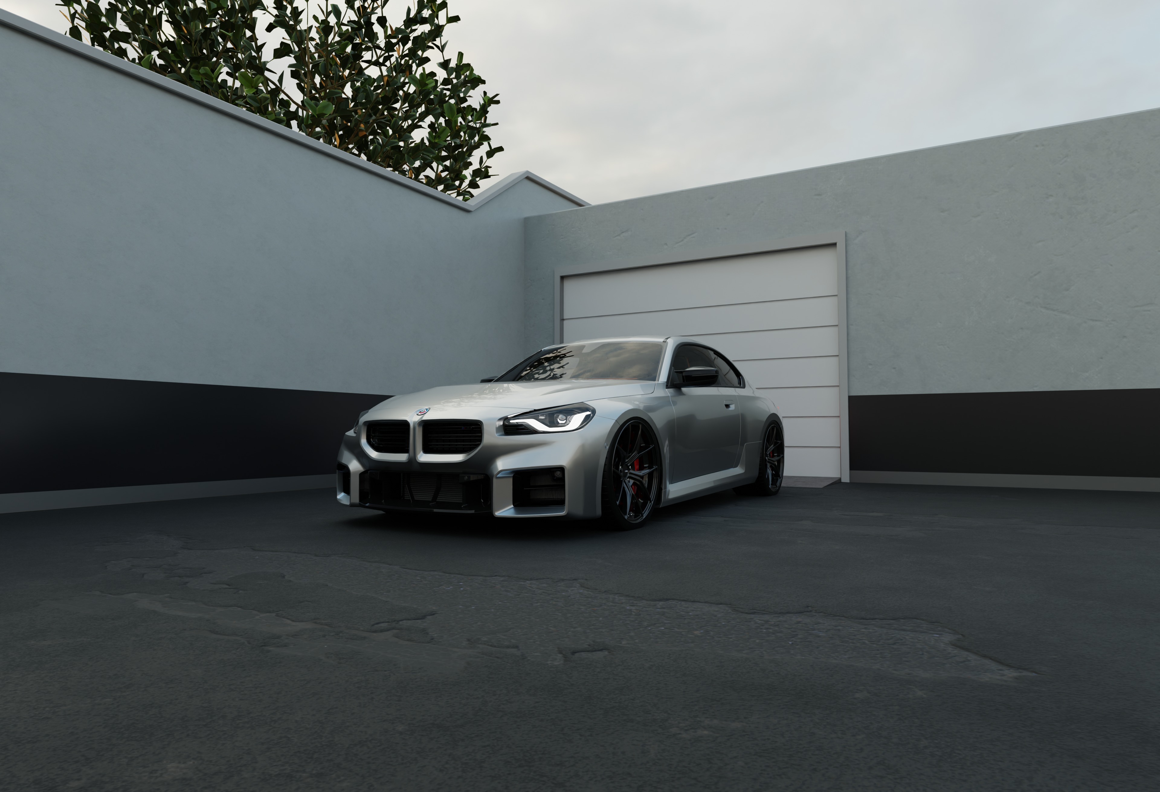 Garage Scene Automotive Blender Free low-poly 3D model_3