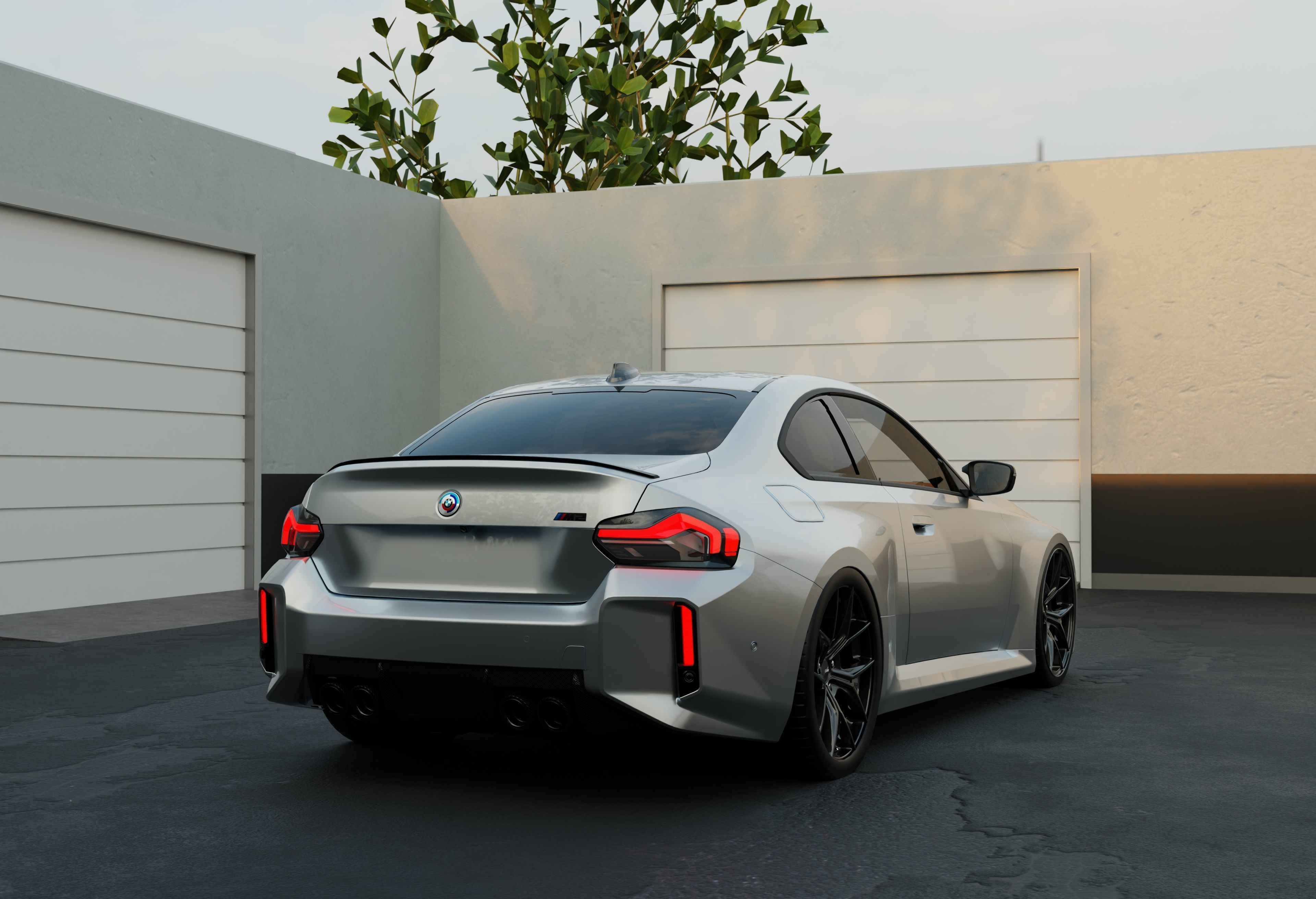 Garage Scene Automotive Blender Free low-poly 3D model_2