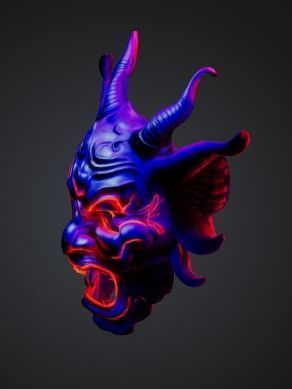 Oni mask 3D print model_1