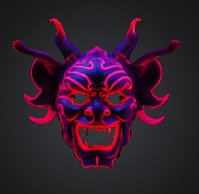 Oni mask 3D print model_2